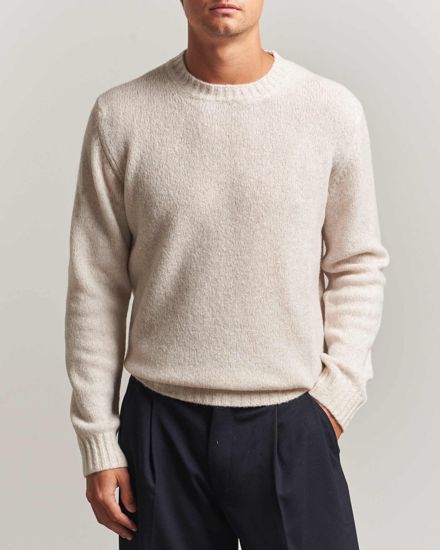 Men | Sweaters & Knitwear | NN07 | Lee Wool Knitted Sweater Ivory
