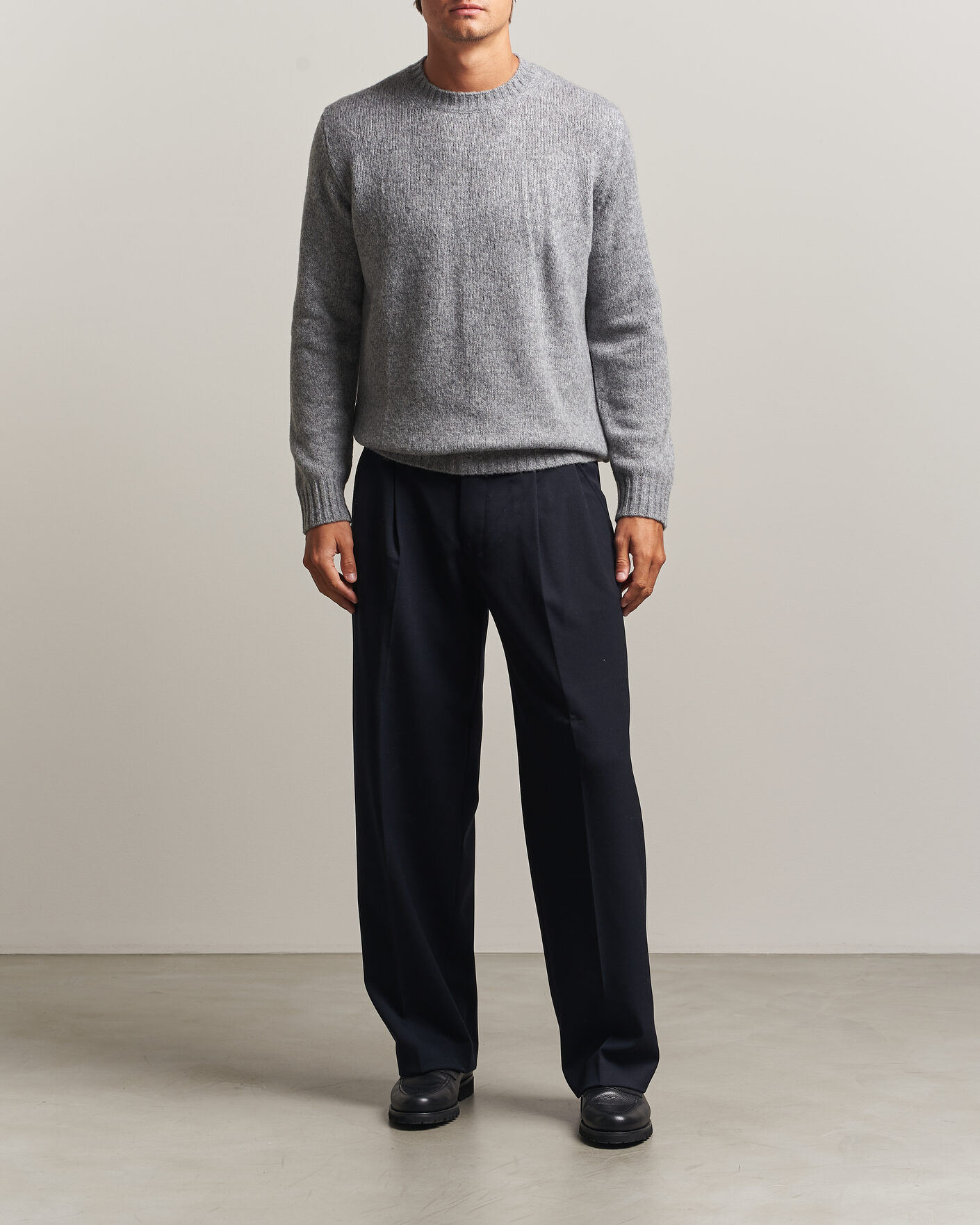 Men | Sweaters & Knitwear | NN07 | Lee Wool Knitted Sweater Grey Melange