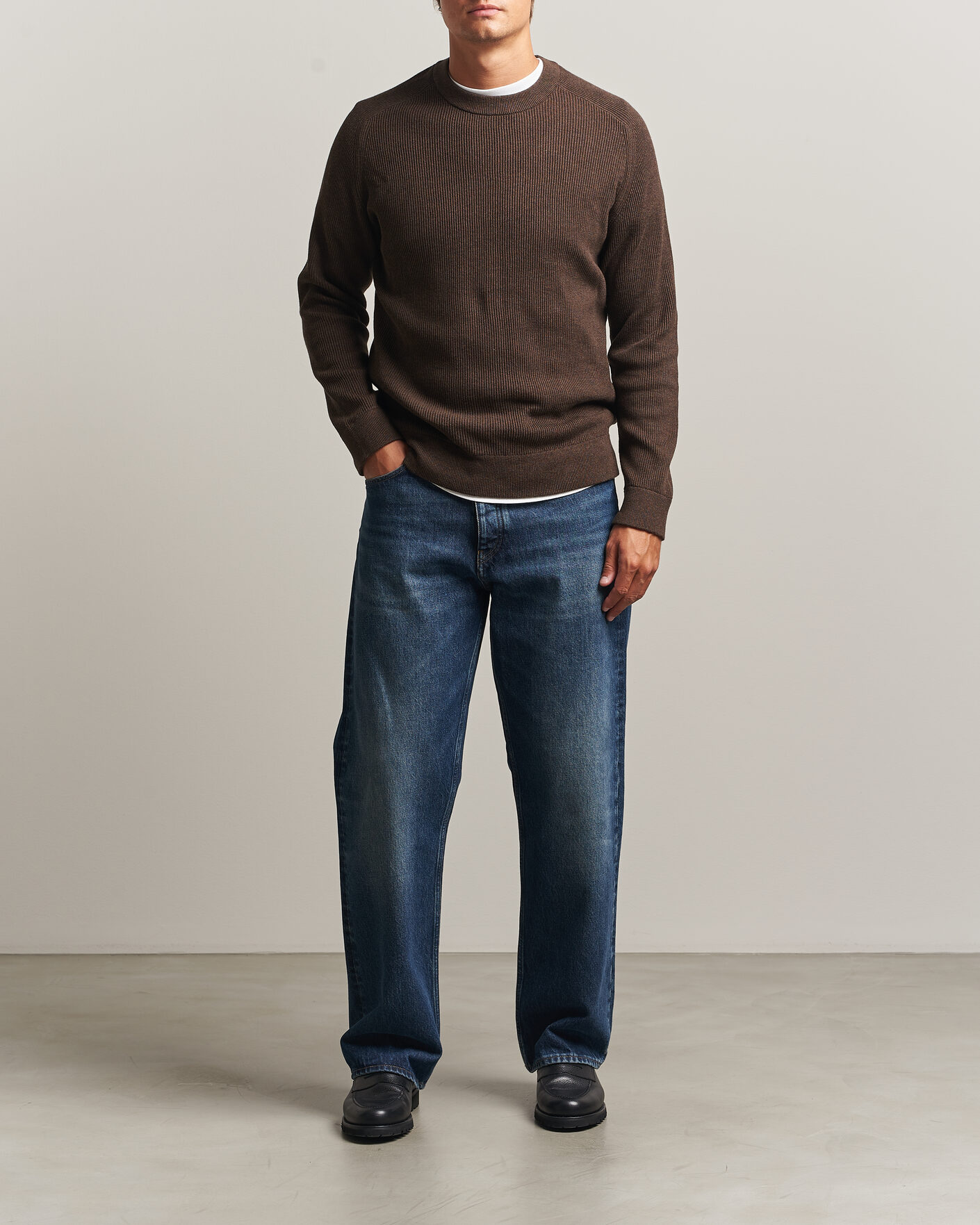 Men | Sweaters & Knitwear | NN07 | Kevin Cotton Knitted Sweater Deep Truffle