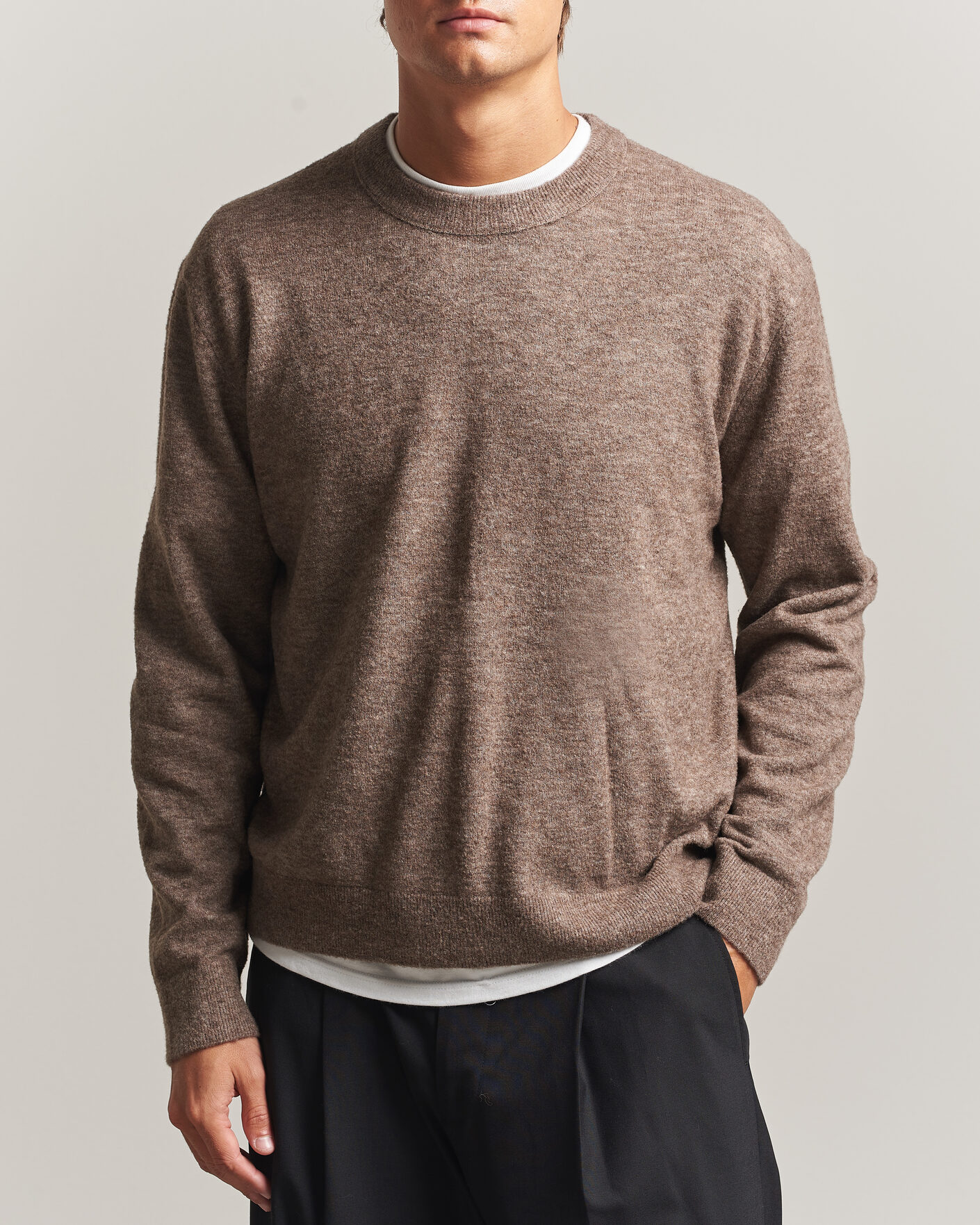 Men | Sweaters & Knitwear | NN07 | Gavin Brushed Wool Knitted Sweater Desert Clay