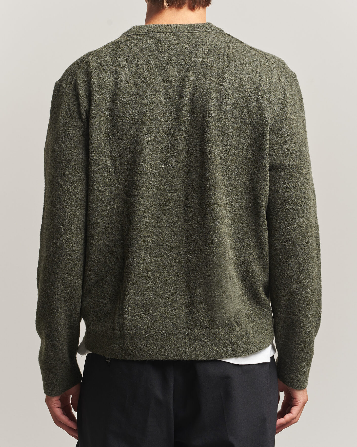 Men | Sweaters & Knitwear | NN07 | Gavin Brushed Wool Knitted Sweater Dark Army