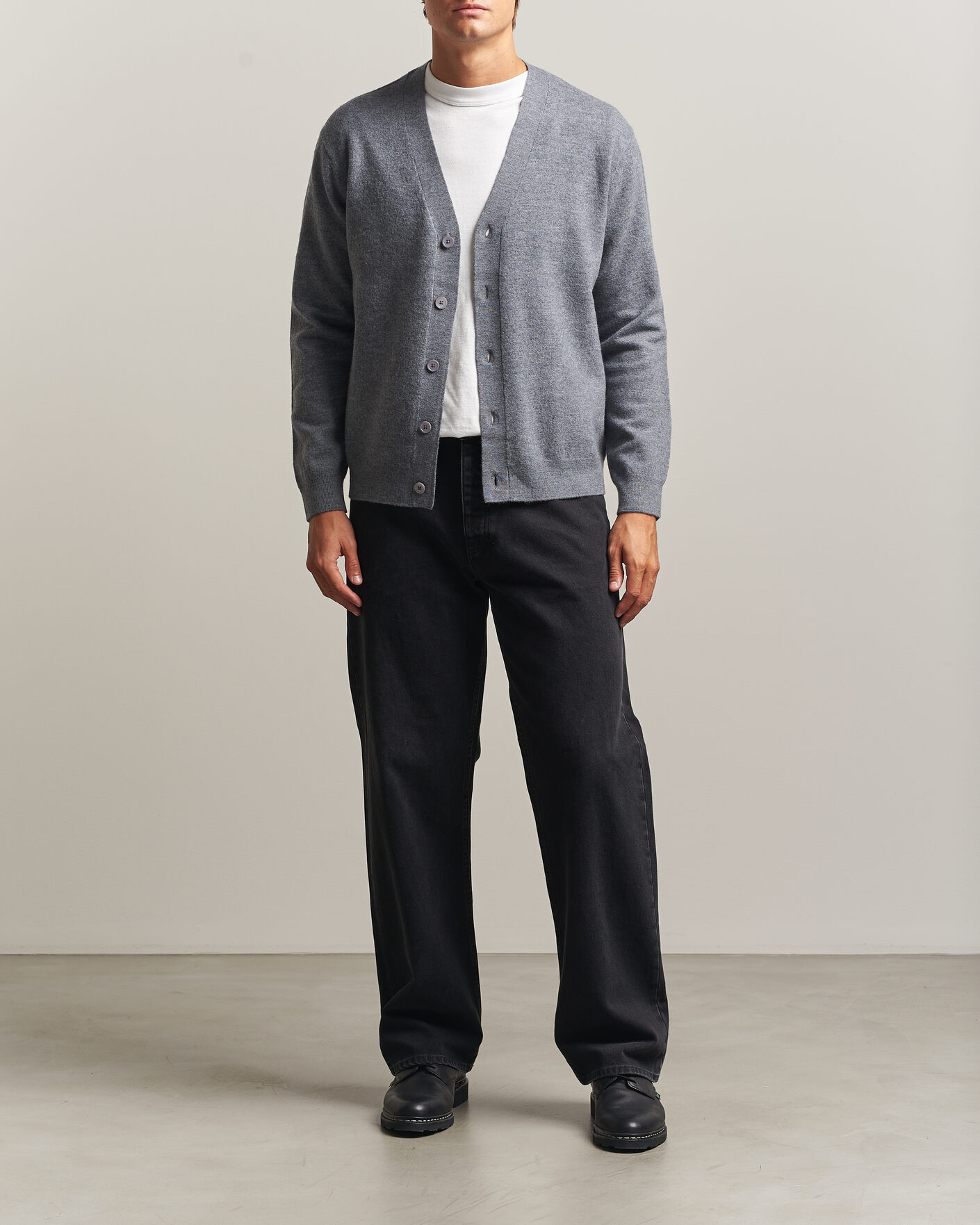Men | Sweaters & Knitwear | NN07 | Jasper Wool Knitted Cardigan Grey Melange