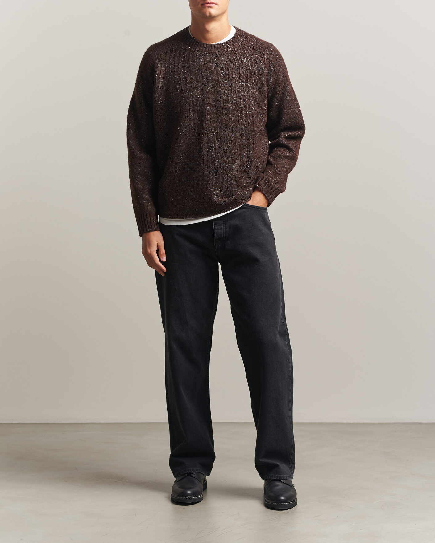 Men | Sweaters & Knitwear | NN07 | Jim Neps Wool Knitted Sweater Deep Truffle