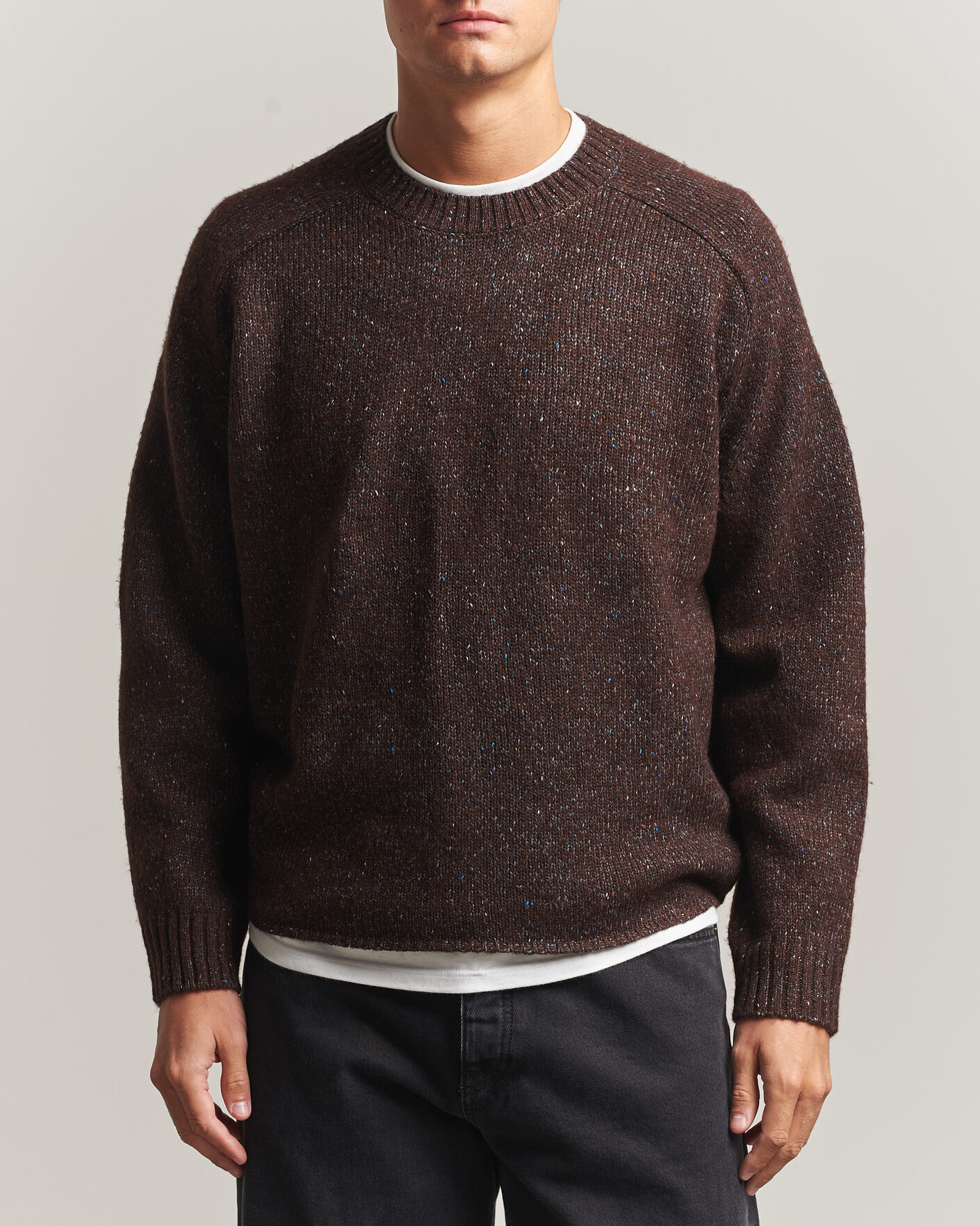 Men | Sweaters & Knitwear | NN07 | Jim Neps Wool Knitted Sweater Deep Truffle