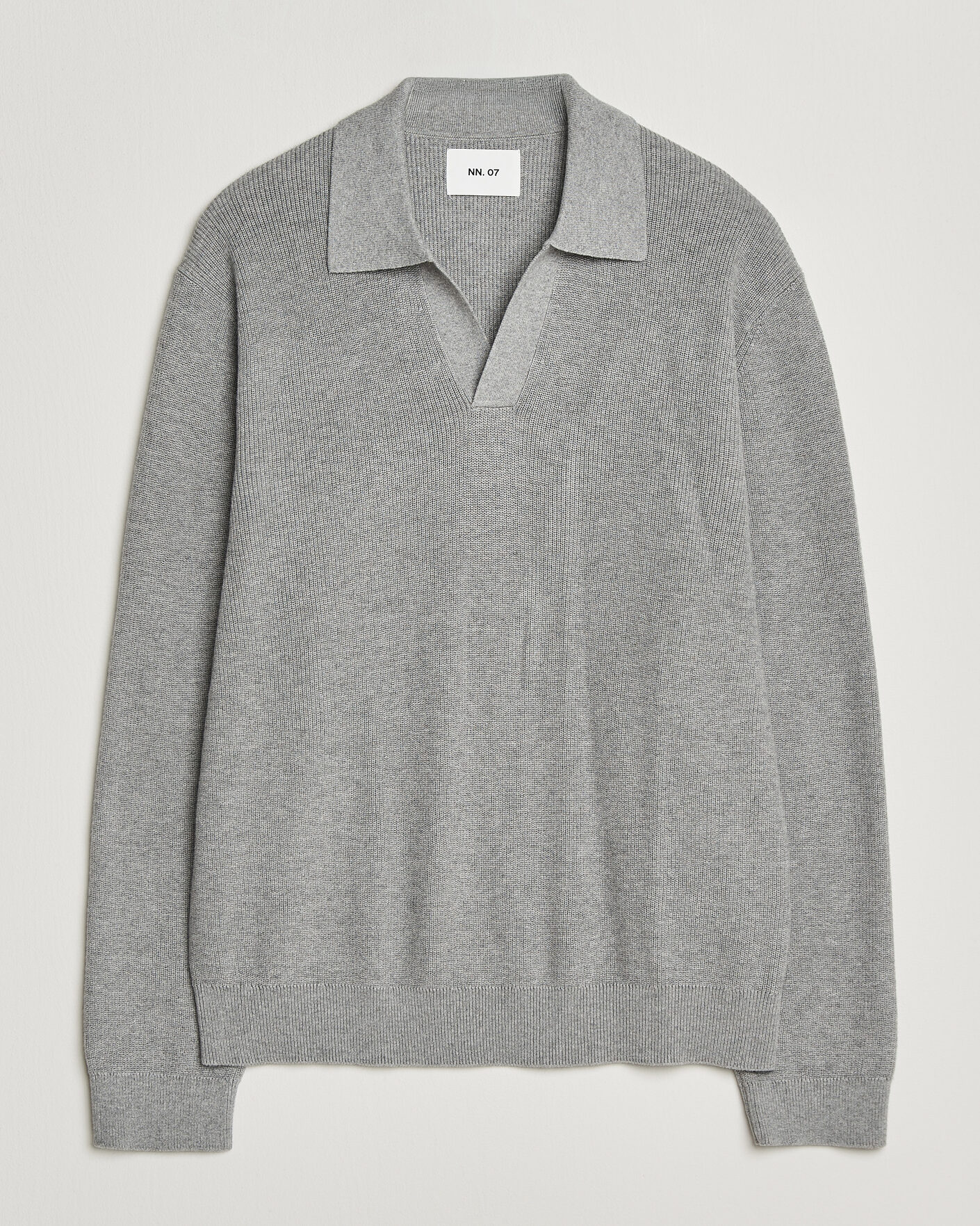 Men | Sweaters & Knitwear | NN07 | Hope Cotton/Cashmere Rib Knitted Polo Grey