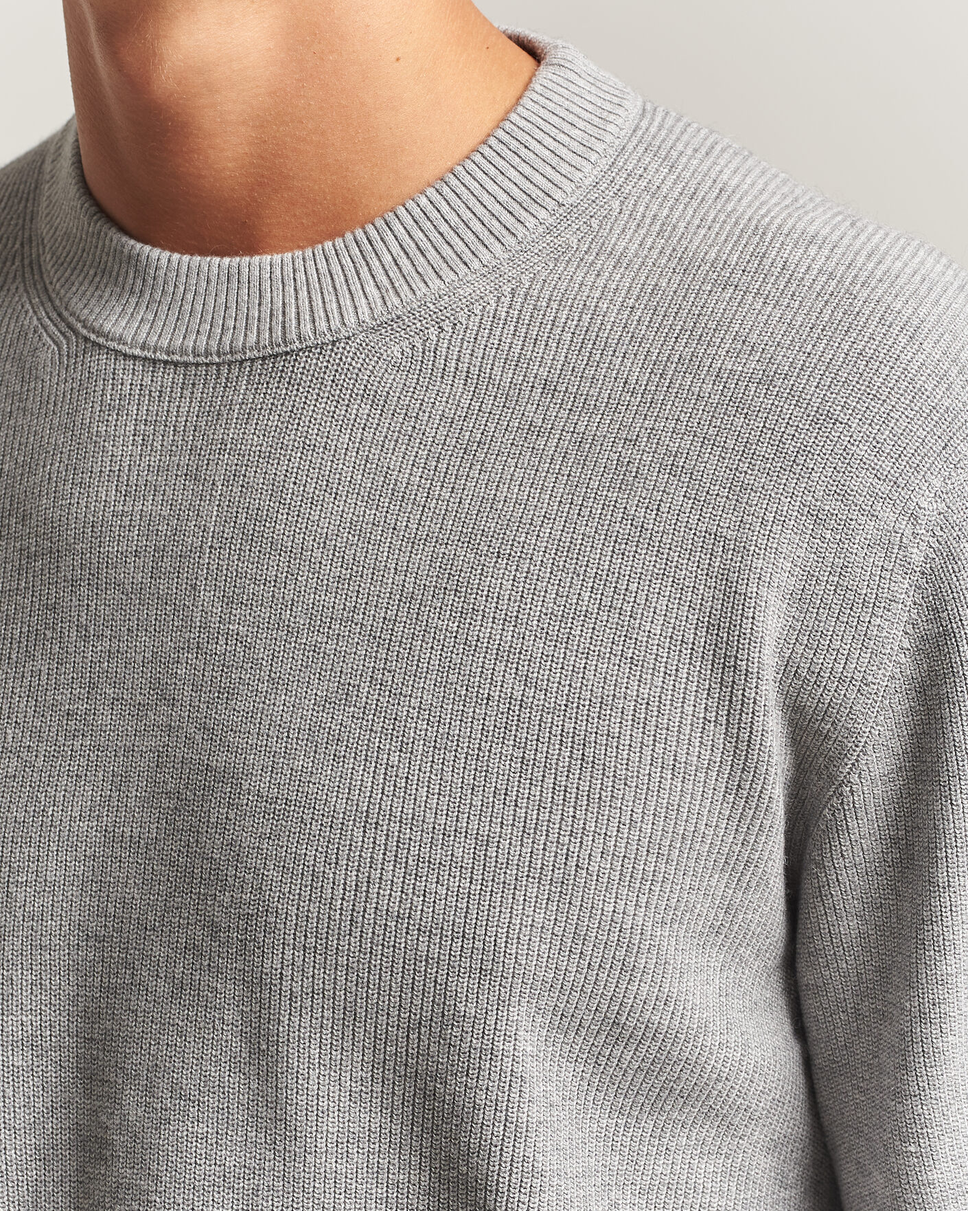 Men | Sweaters & Knitwear | NN07 | Hope Cotton/Cashmere Rib Knitted Sweater Grey