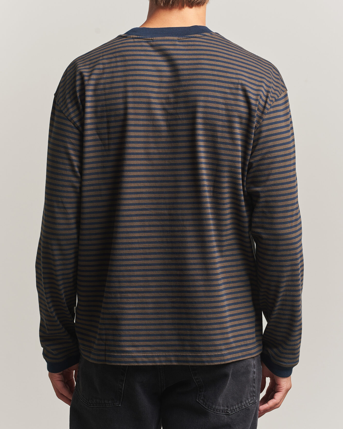 Men | T-Shirts | NN07 | Lionel Striped Long Sleeve T-Shirt Navy/Brown