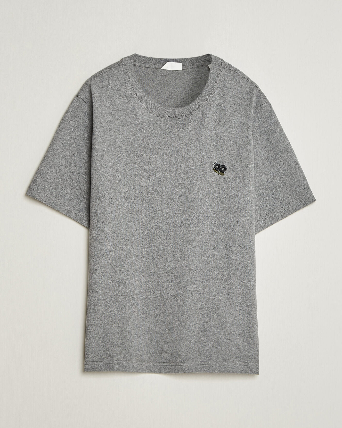 Men | T-Shirts | NN07 | Jett Embroidered Crew Neck T-Shirt Grey Melange