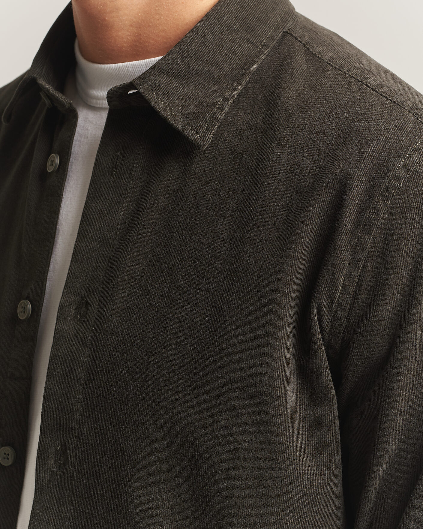 Men | Shirts | NN07 | Asher Baby Cord Shirt Capers Green