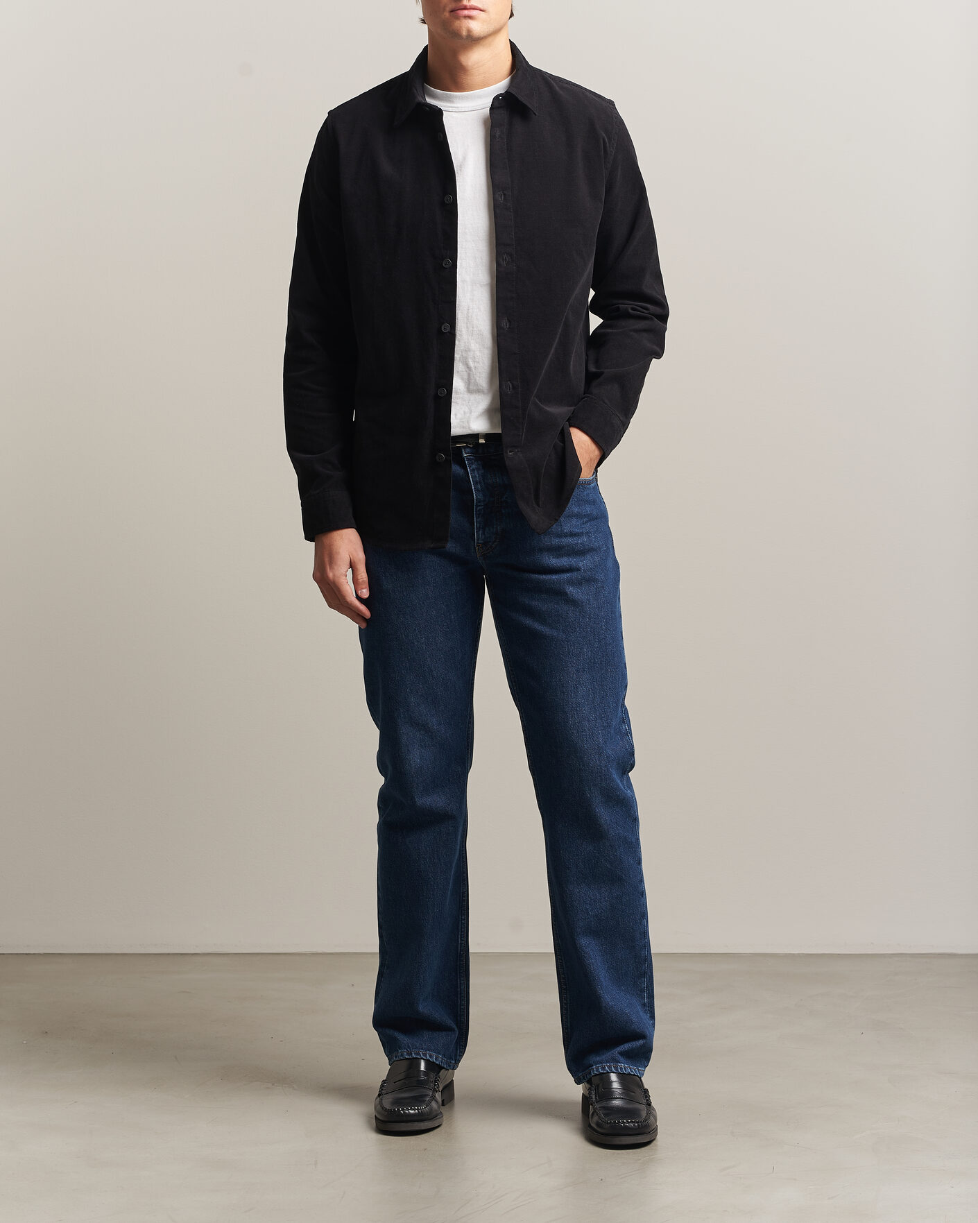 Men | Shirts | NN07 | Asher Baby Cord Shirt Black