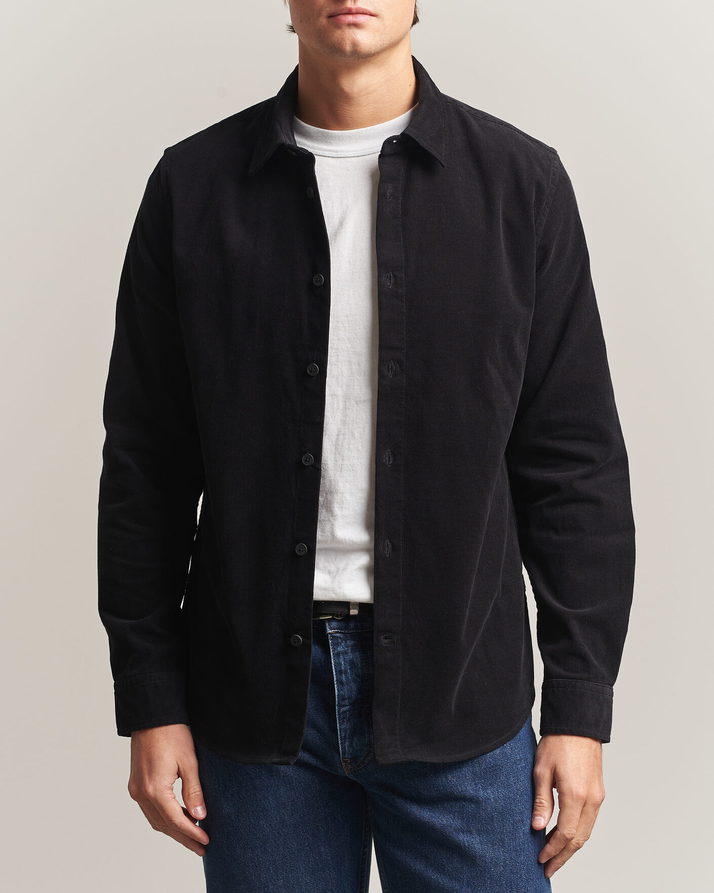 Men | Shirts | NN07 | Asher Baby Cord Shirt Black