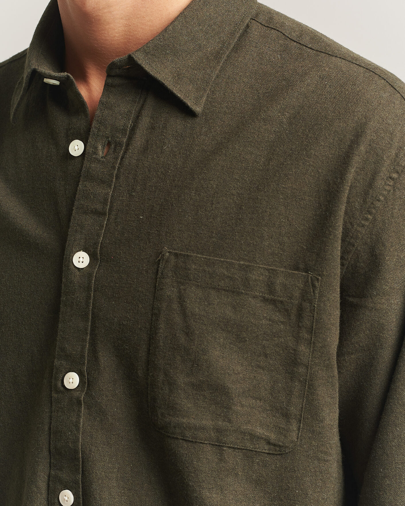 Men | Shirts | NN07 | Dino Brushed Flannel Shirt Dark Army