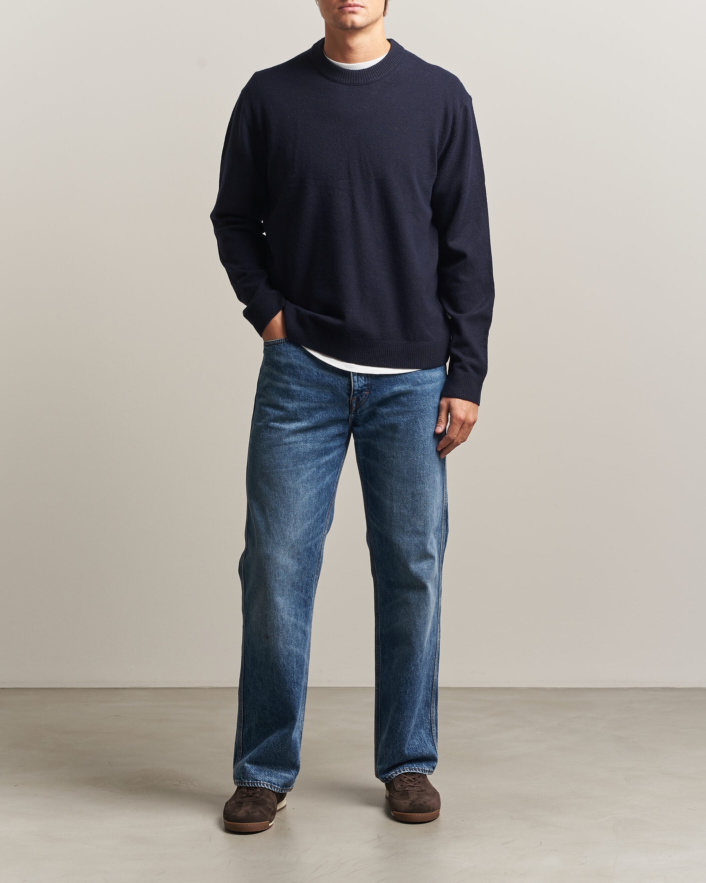 Men | Sweaters & Knitwear | NN07 | Raz Lambswool Knitted Sweater Deep Navy