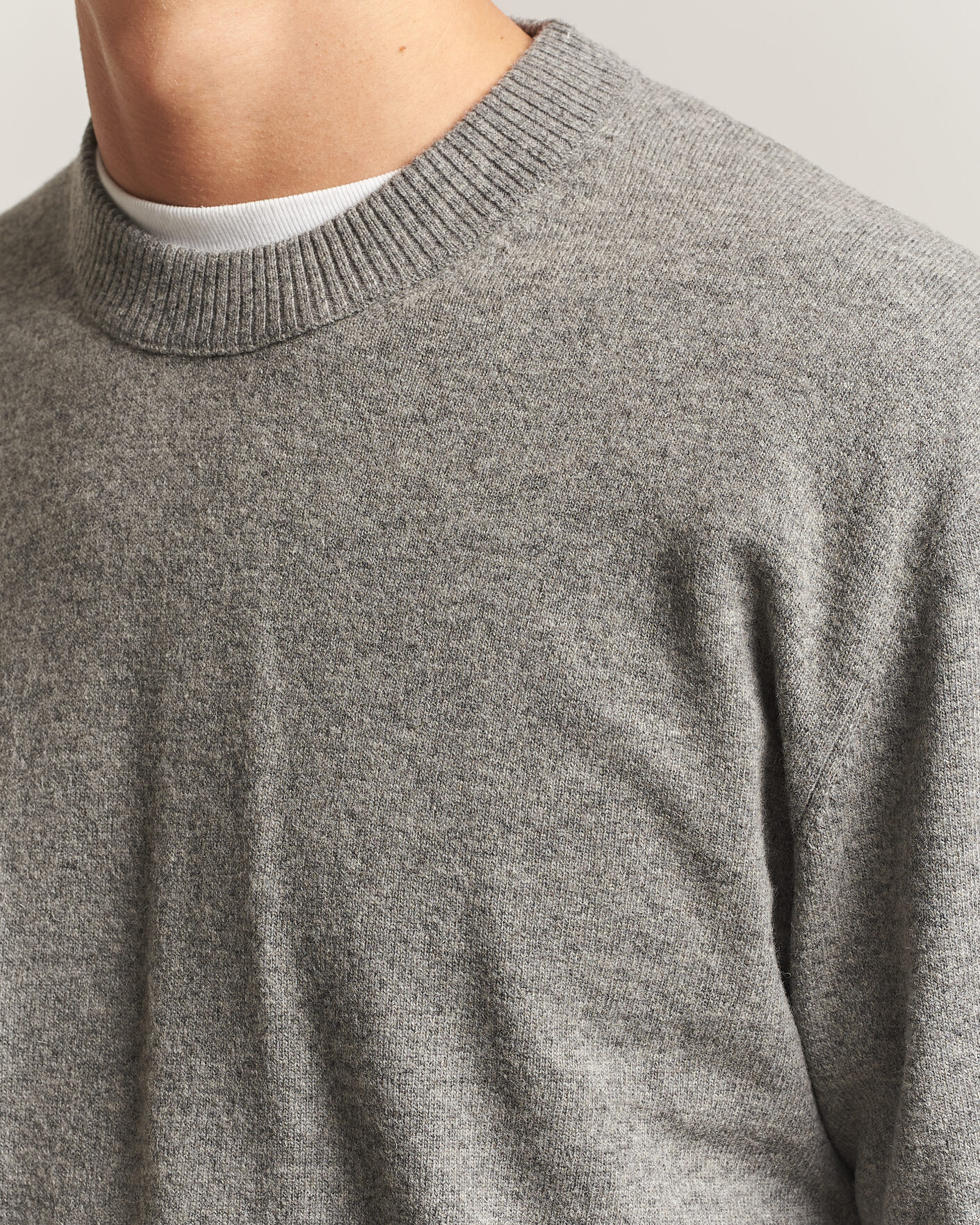 Men | Sweaters & Knitwear | NN07 | Raz Lambswool Knitted Sweater Grey Melange