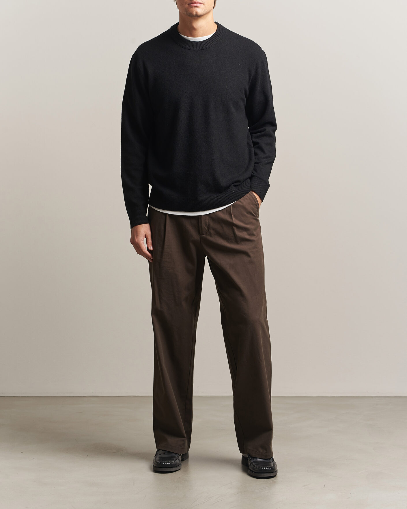 Men | Sweaters & Knitwear | NN07 | Raz Lambswool Knitted Sweater Black
