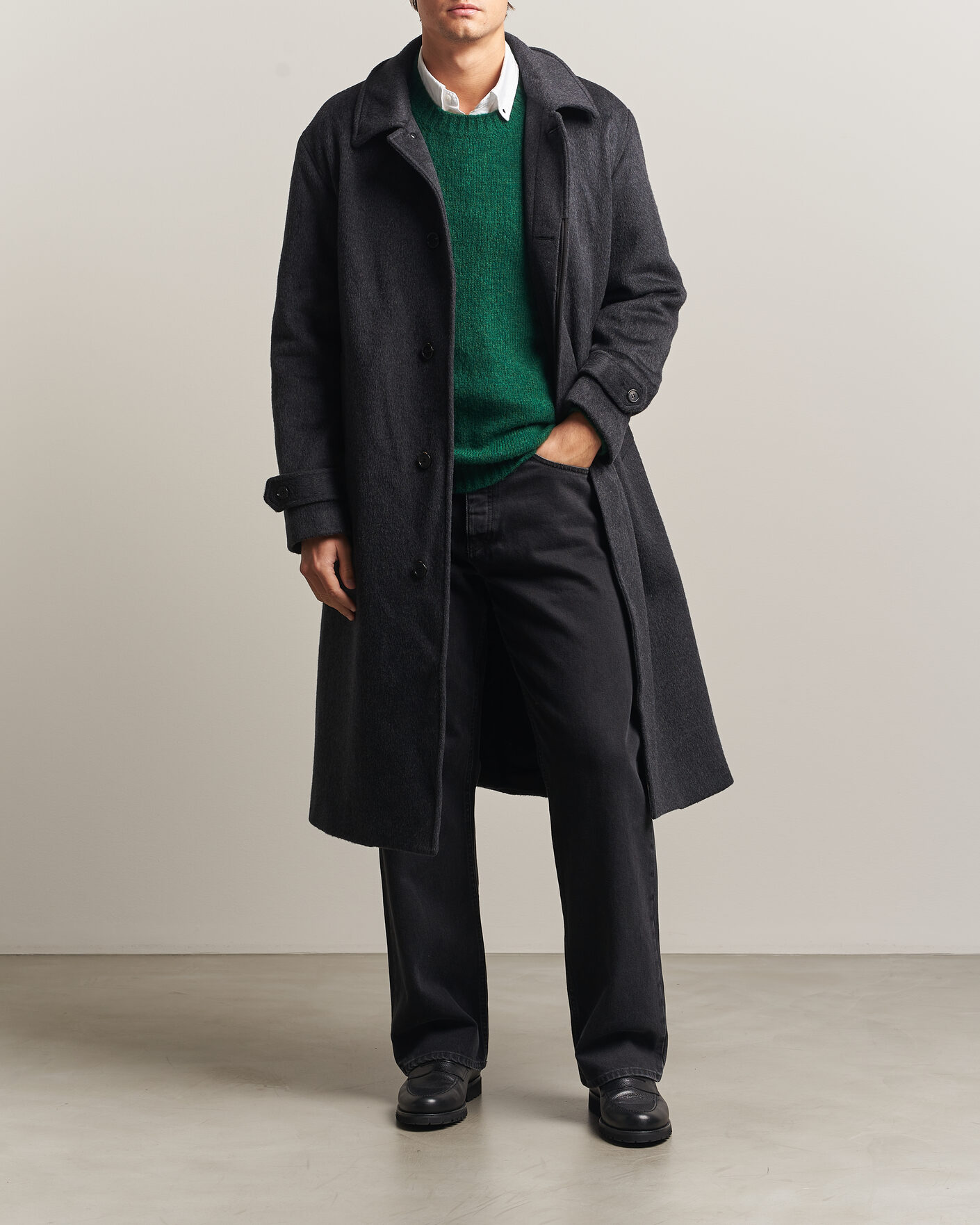 Men | Coats & Jackets | NN07 | Gibson Wool/Cashmere Coat Dark Grey