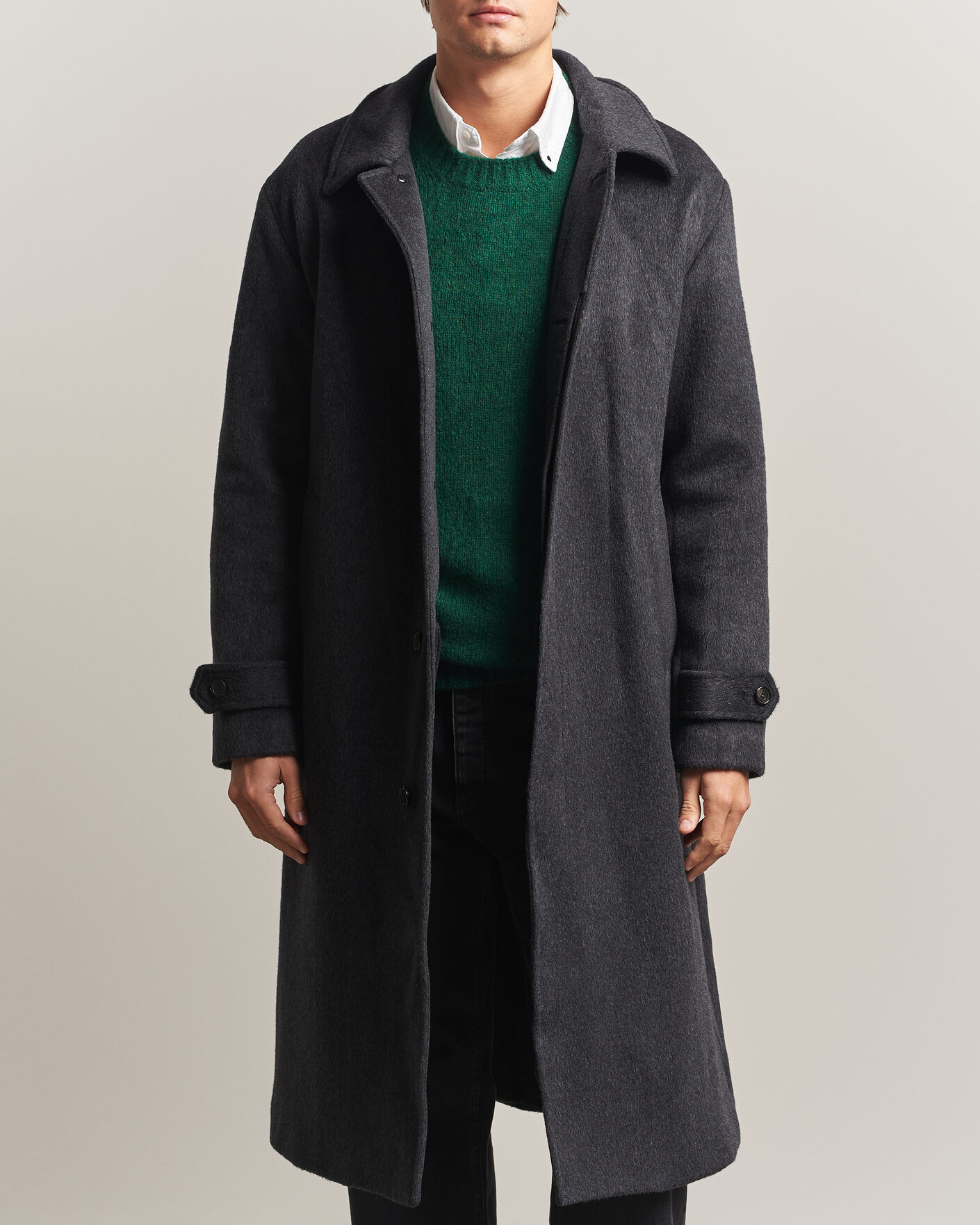 Men | Coats & Jackets | NN07 | Gibson Wool/Cashmere Coat Dark Grey