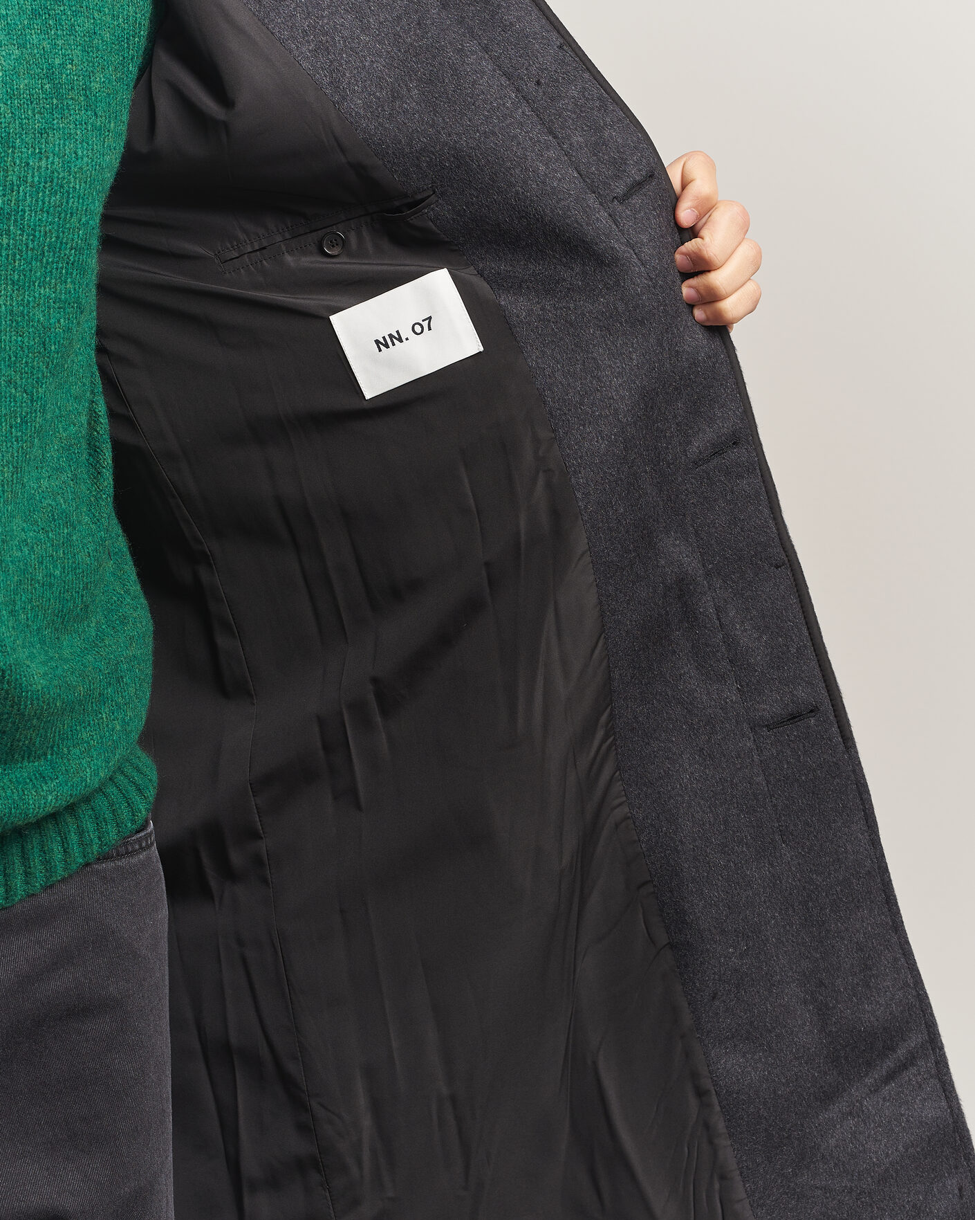 Men | Coats & Jackets | NN07 | Gibson Wool/Cashmere Coat Dark Grey