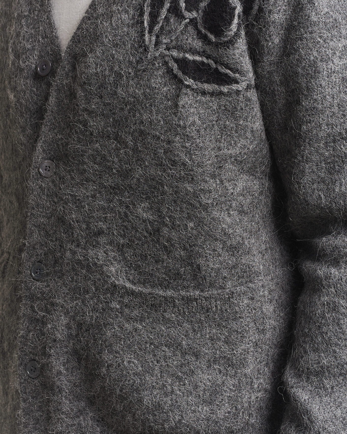 Men | Sweaters & Knitwear | NN07 | Kyle Alpaca Knitted Cardigan Dark Grey Melange