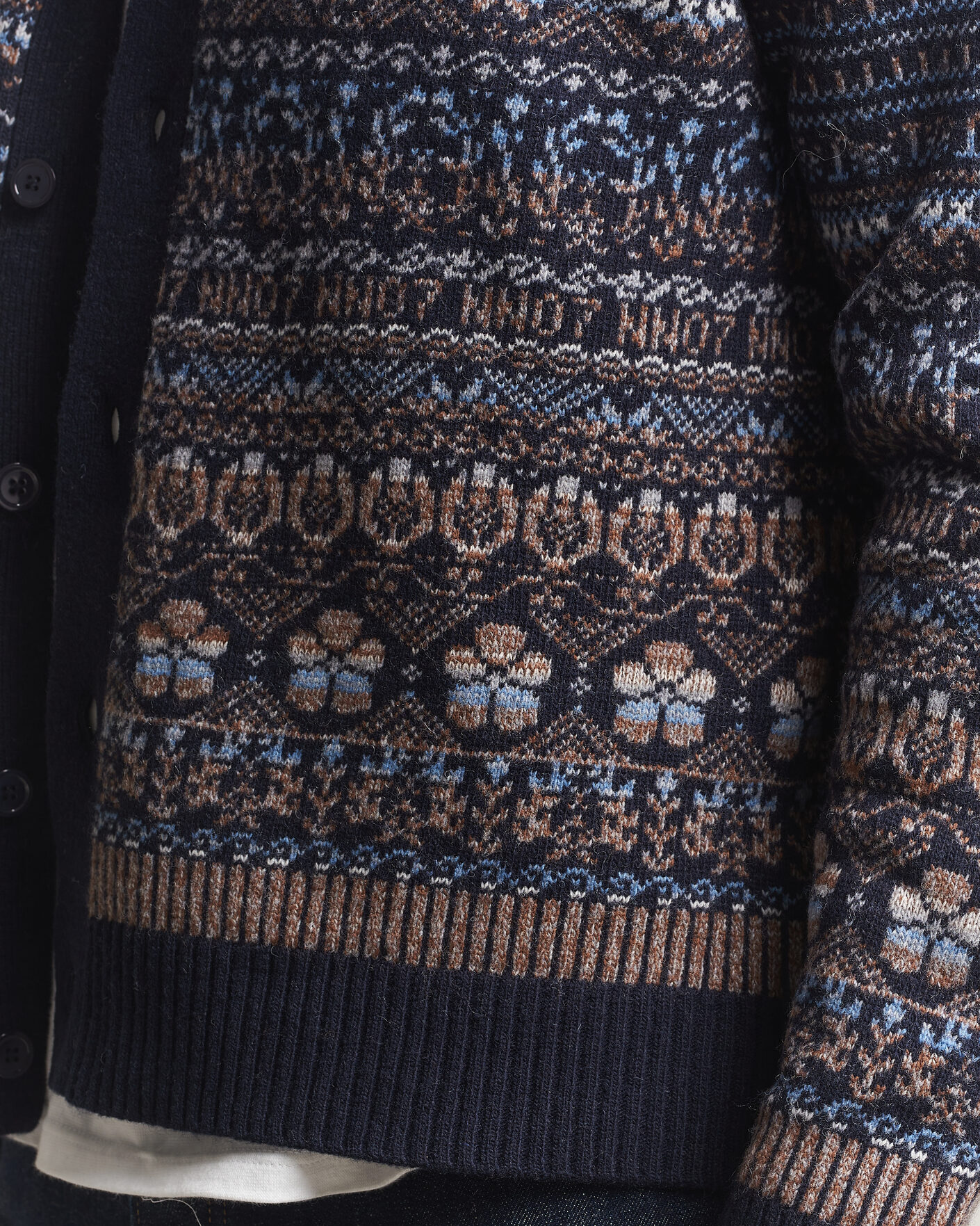 Men | Sweaters & Knitwear | NN07 | Tobias Fairisle Wool Knitted Cardigan Navy Blue
