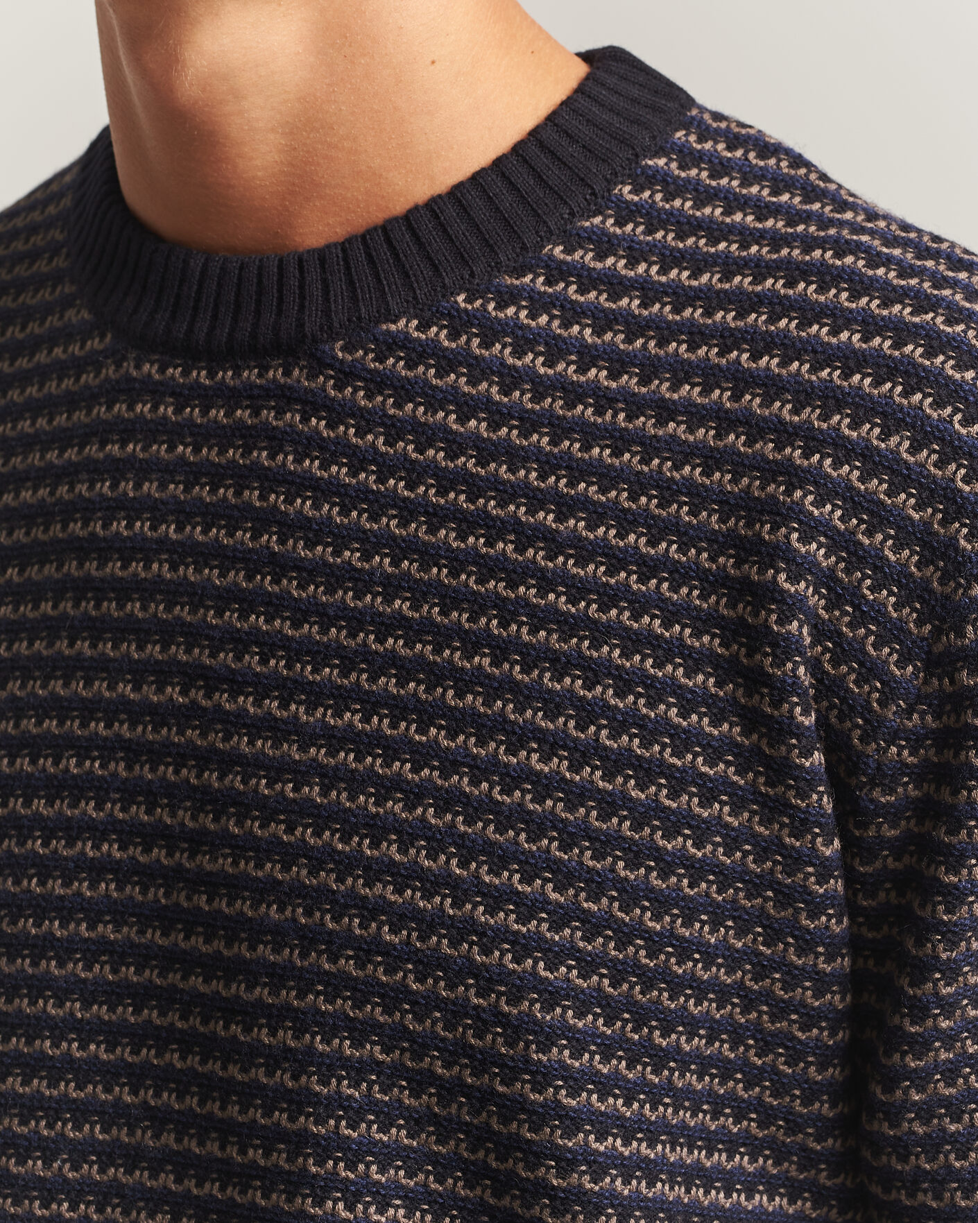 Men | Sweaters & Knitwear | NN07 | Russell Cotton/Wool Structured Sweater Navy Blue
