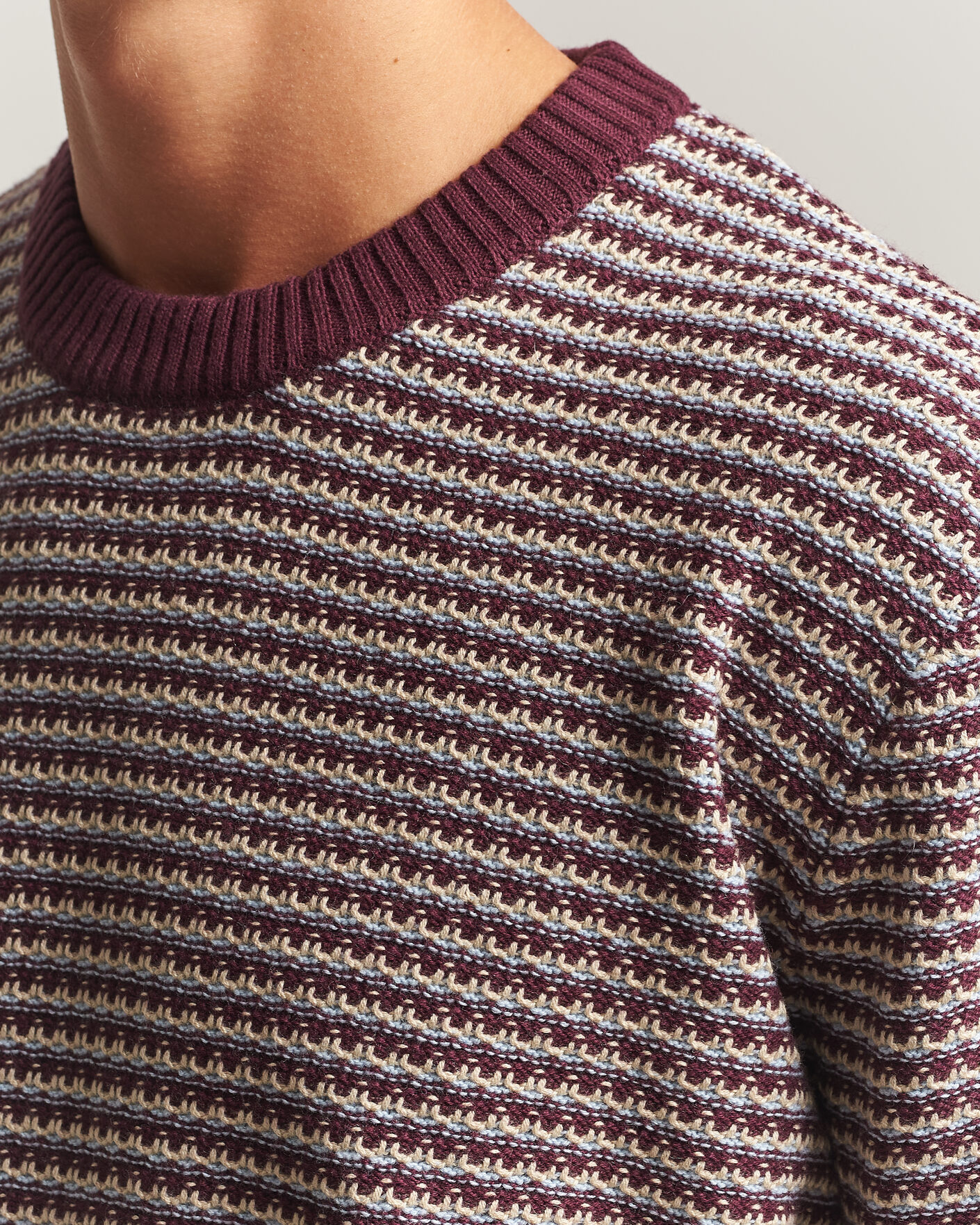 Men | Sweaters & Knitwear | NN07 | Russell Cotton/Wool Structured Sweater Winetasting