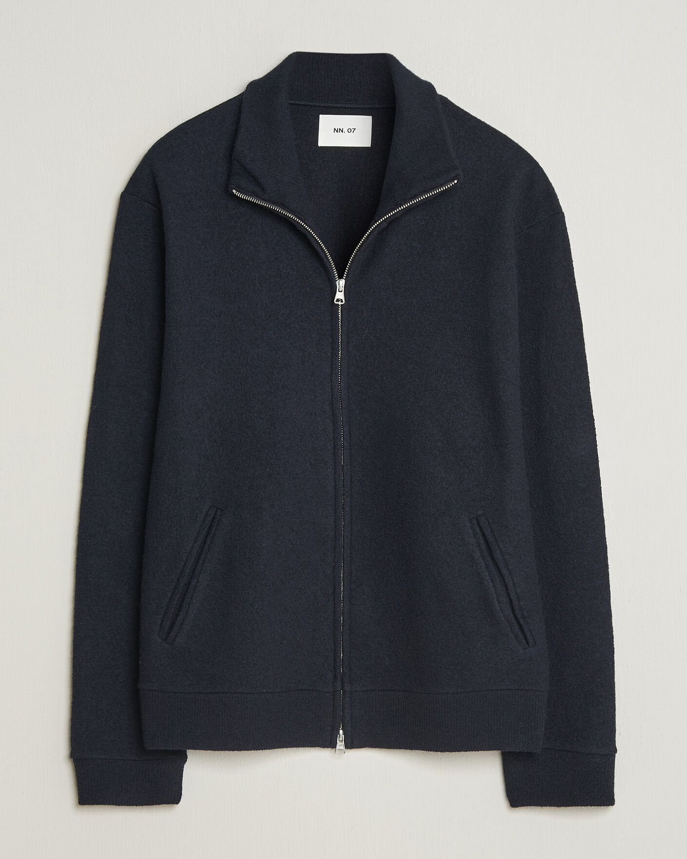 Men | Sweaters & Knitwear | NN07 | Soft Boiled Wool Full Zip Navy Blue