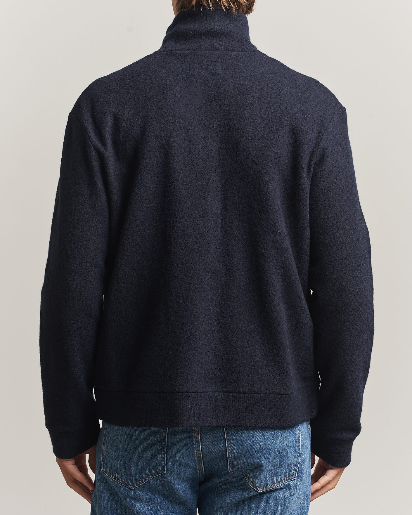 Men | Sweaters & Knitwear | NN07 | Soft Boiled Wool Full Zip Navy Blue