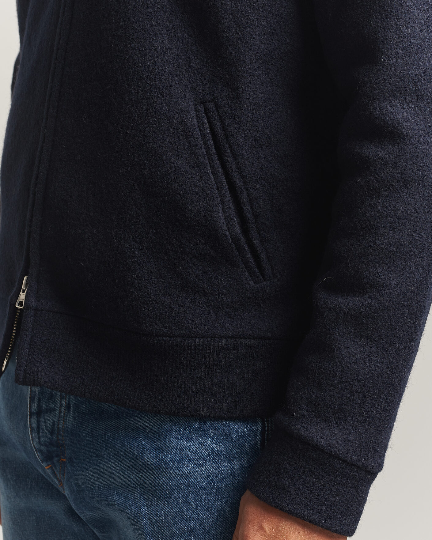 Men | Sweaters & Knitwear | NN07 | Soft Boiled Wool Full Zip Navy Blue