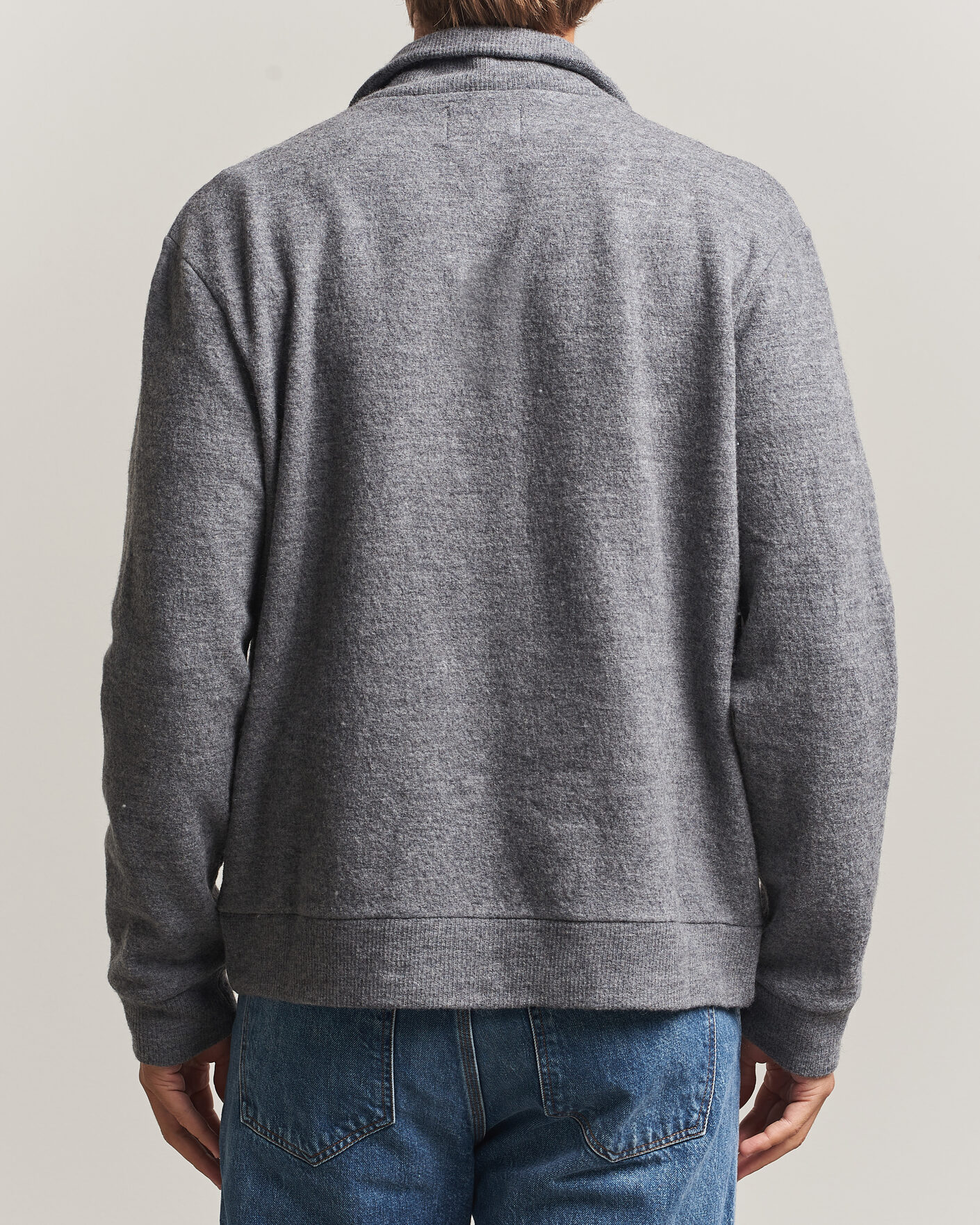 Men | Sweaters & Knitwear | NN07 | Soft Boiled Wool Full Zip Dark Grey Melange