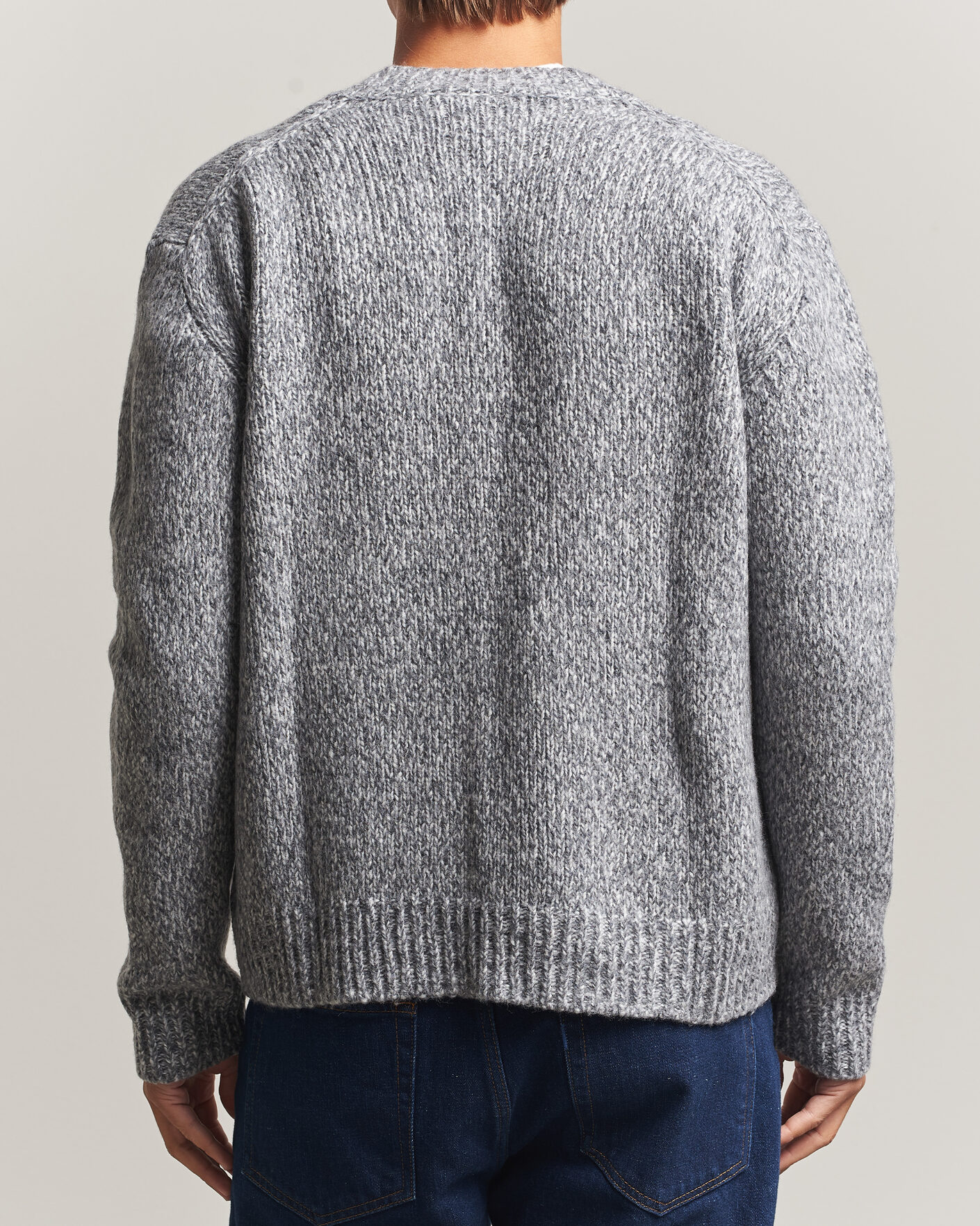 Men | Sweaters & Knitwear | NN07 | Flint Wool Knitted V-Neck Grey Melange