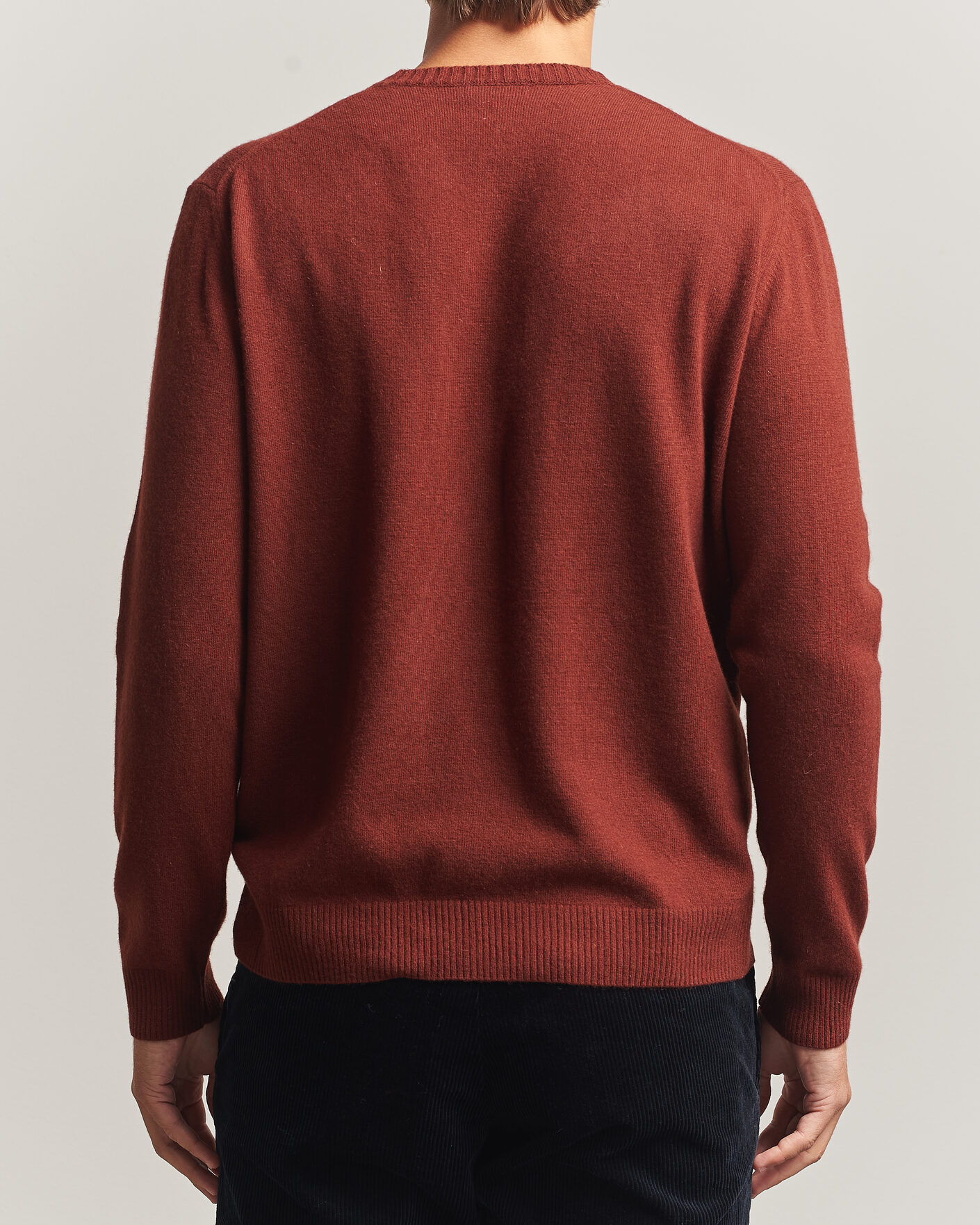 Men | Sweaters & Knitwear | Oscar Jacobson | Valter Wool/Cashmere Round Neck Orange Rust