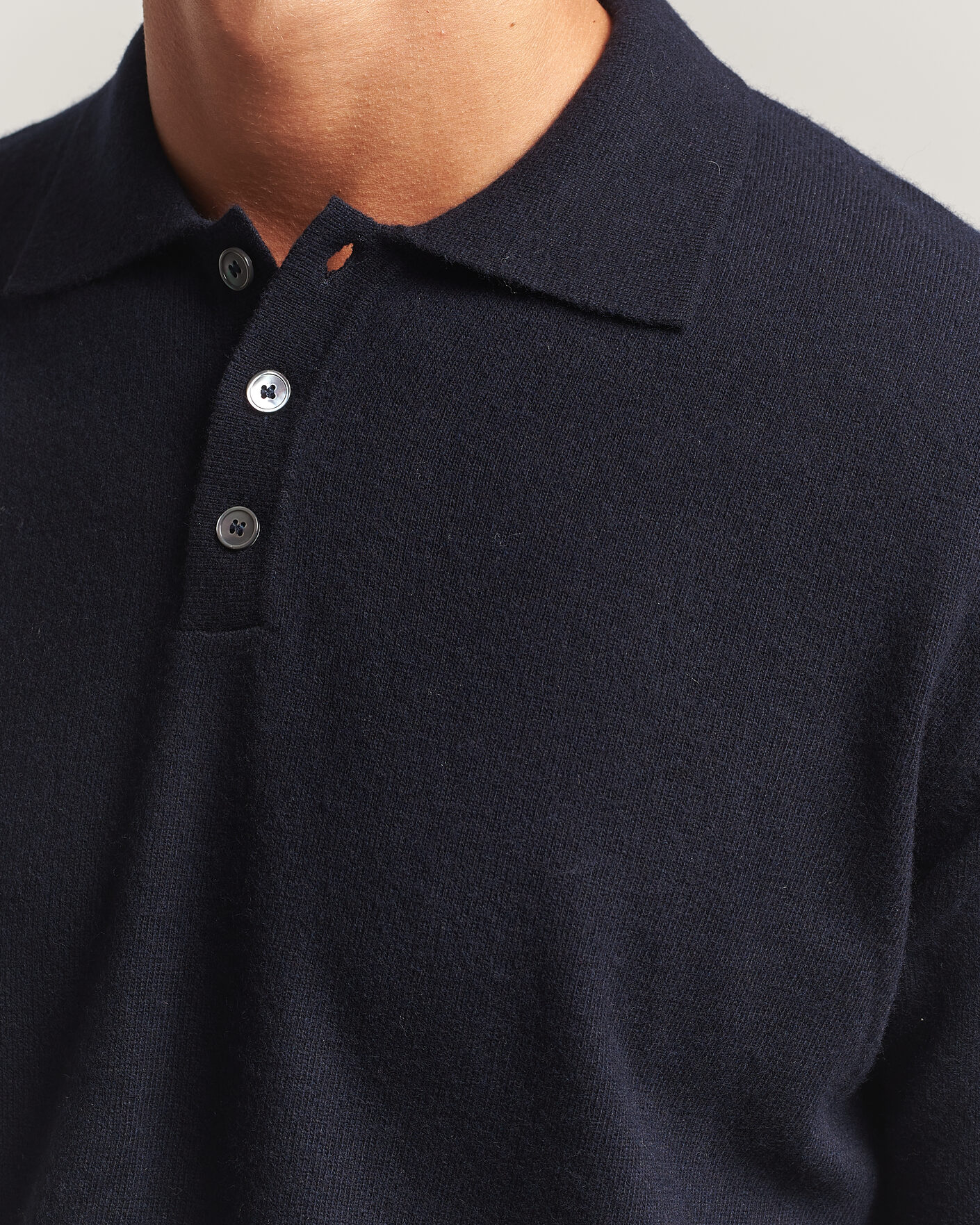 Men | Sweaters & Knitwear | Oscar Jacobson | Pepe Wool/Cashmere Polo Navy