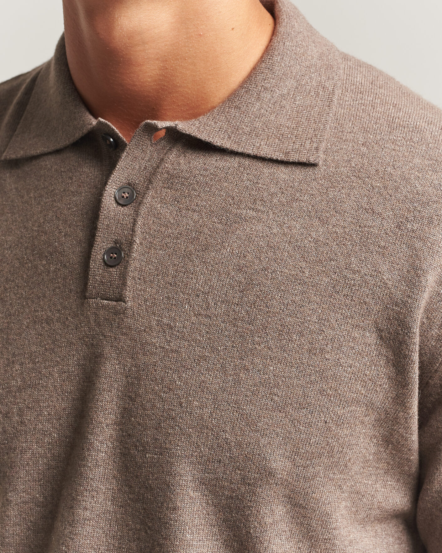 Men | Sweaters & Knitwear | Oscar Jacobson | Pepe Wool/Cashmere Polo Light Brown