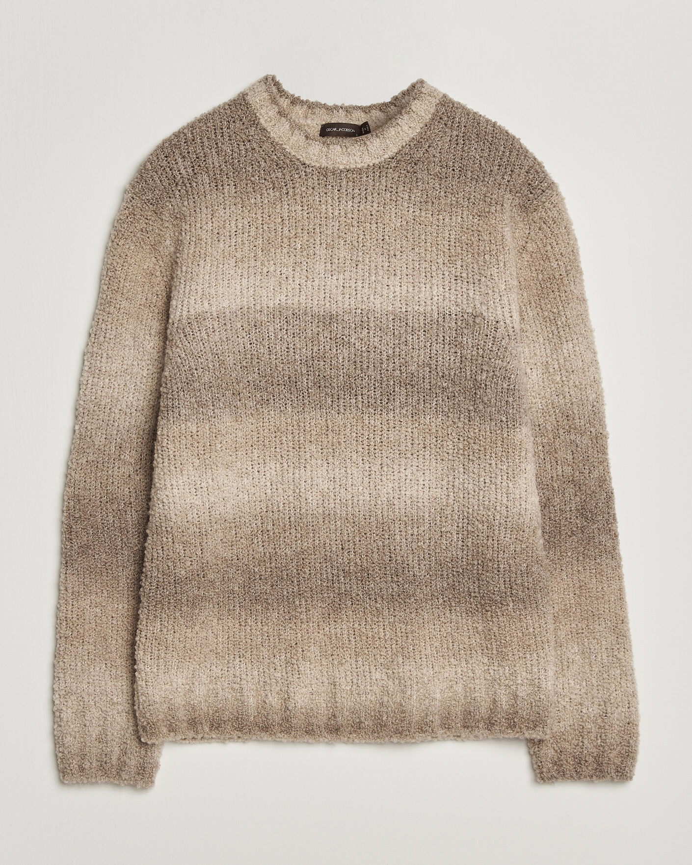 Men | Sweaters & Knitwear | Oscar Jacobson | Ronnie Heavy Knitted Wool Crewneck Beige