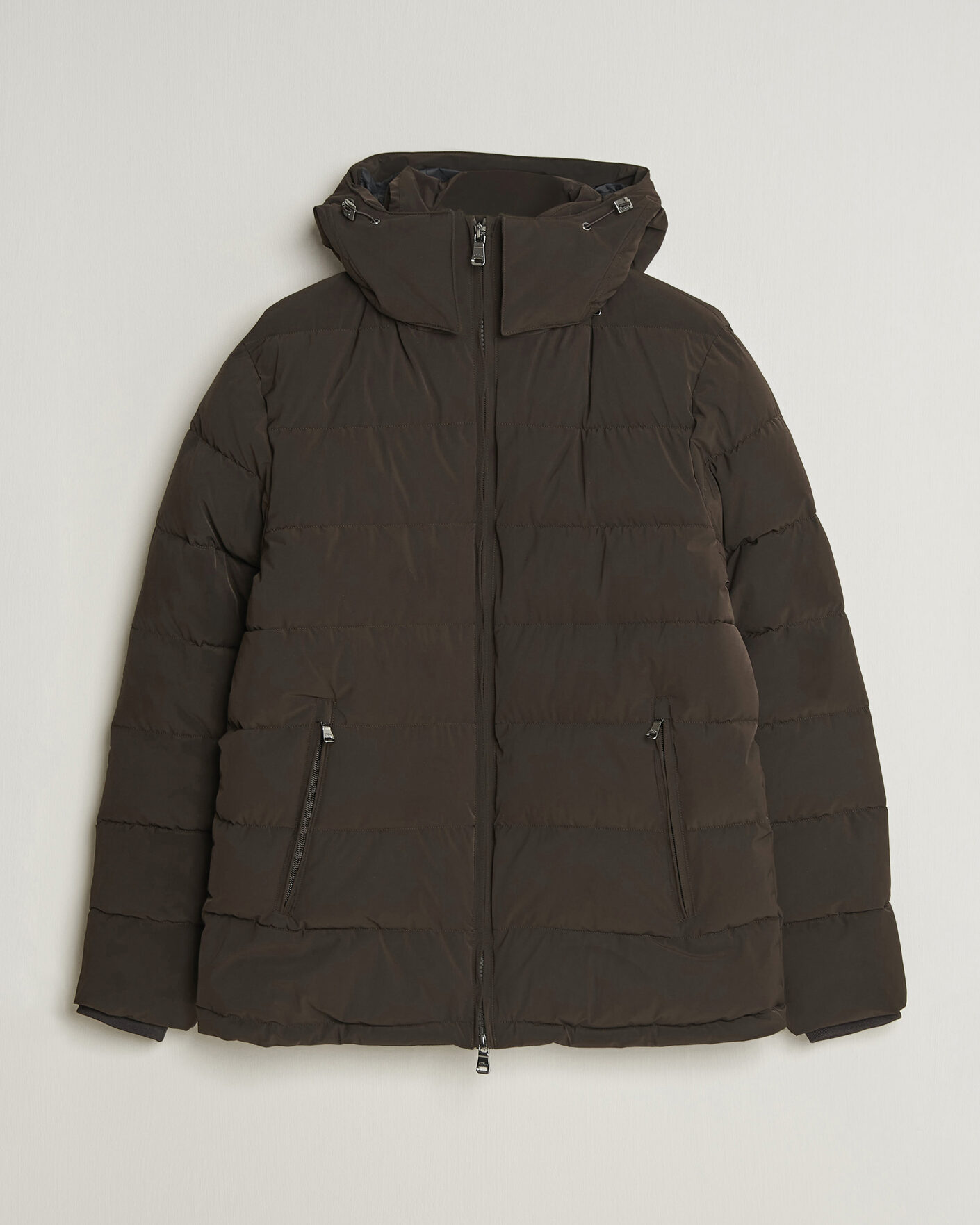 Men | Coats & Jackets | Oscar Jacobson | Hooded Puffer Jacket Brown