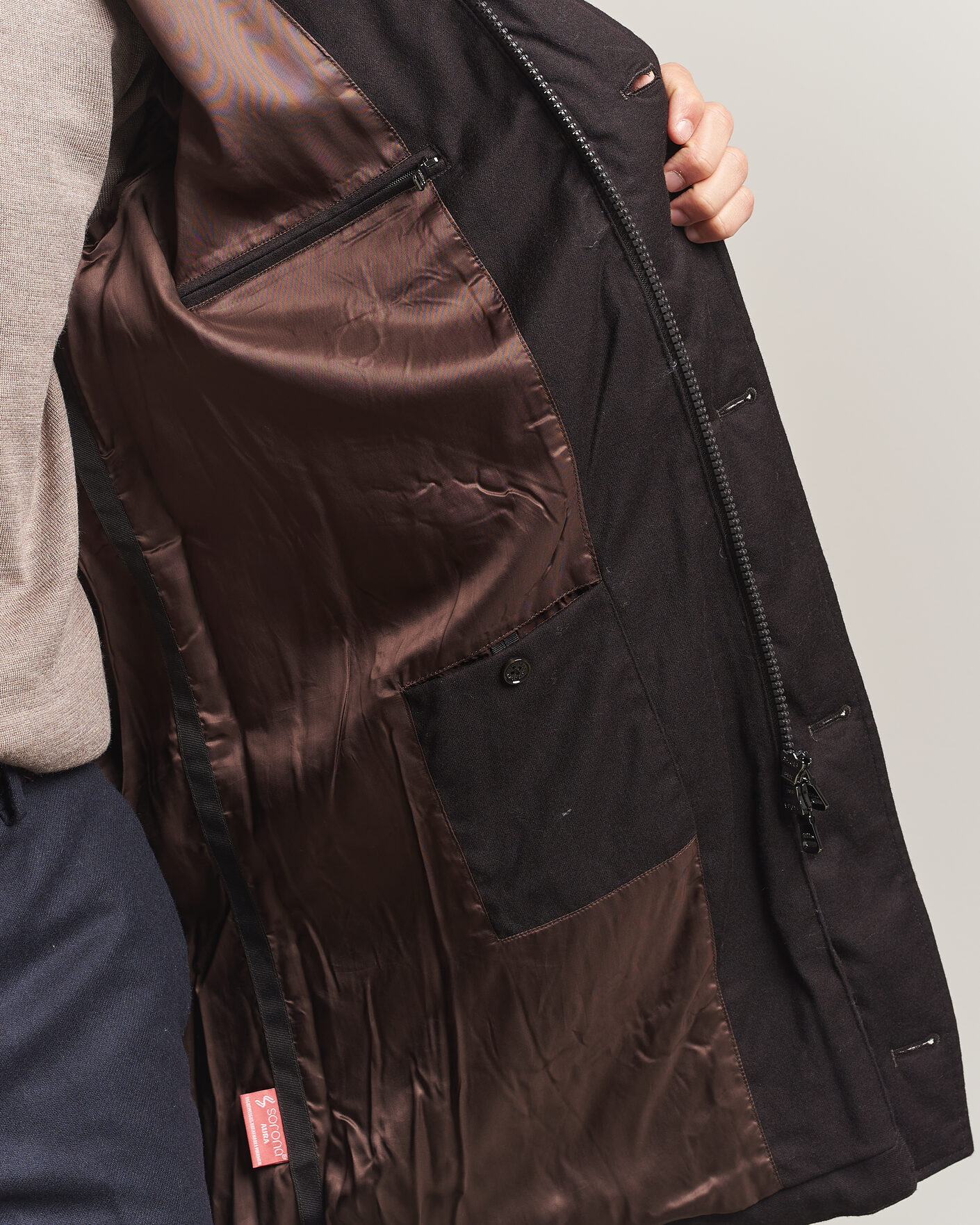 Men | Coats & Jackets | Oscar Jacobson | Padded Flannel Parka Brown