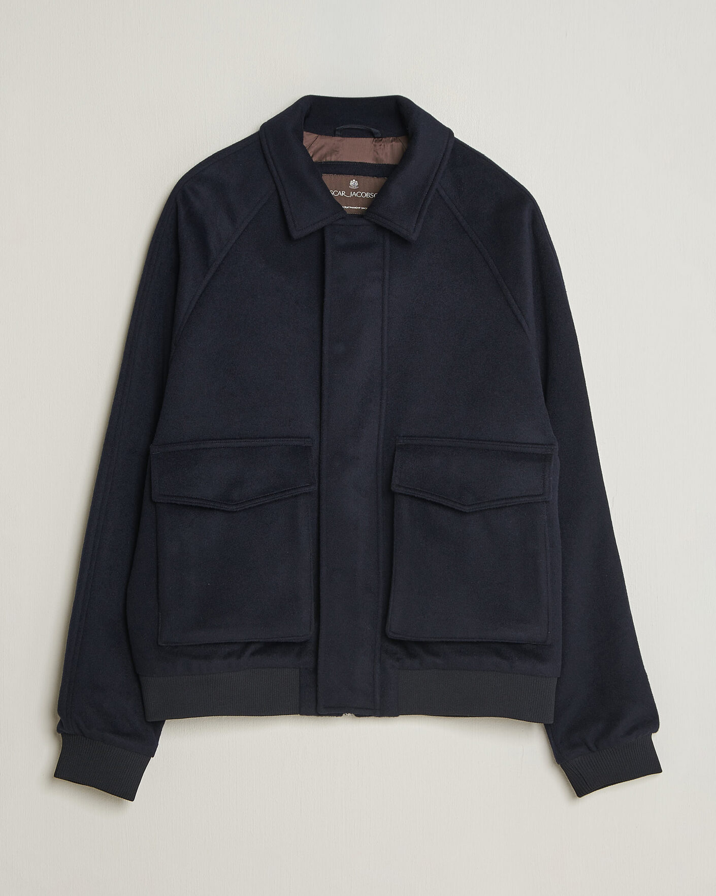 Men | Coats & Jackets | Oscar Jacobson | Aviator Wool Jacket Navy