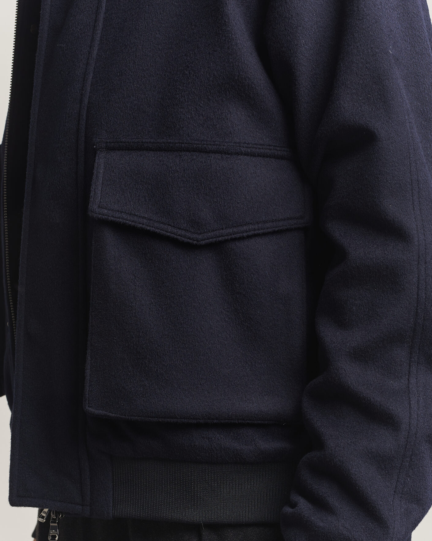 Men | Coats & Jackets | Oscar Jacobson | Aviator Wool Jacket Navy