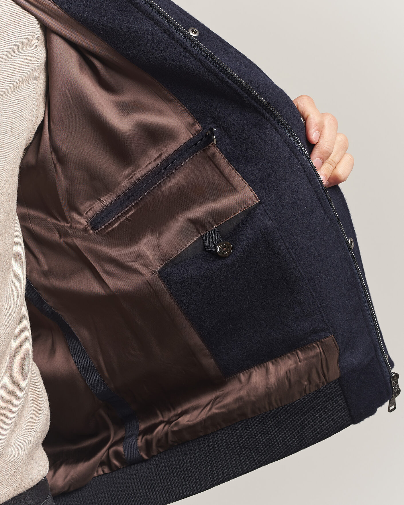 Men | Coats & Jackets | Oscar Jacobson | Aviator Wool Jacket Navy