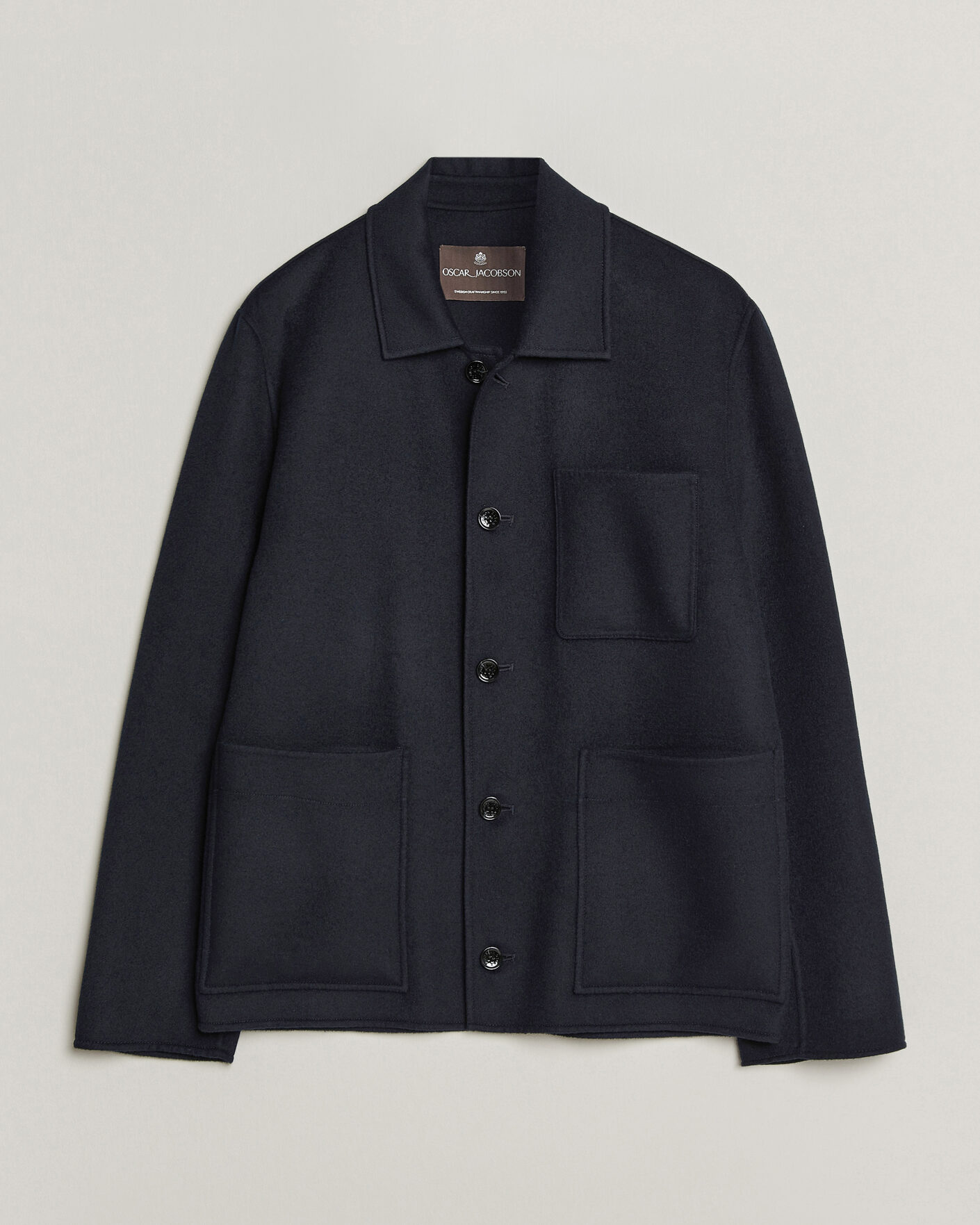 Men | Coats & Jackets | Oscar Jacobson | Doublé Wool Shirt Jacket Navy