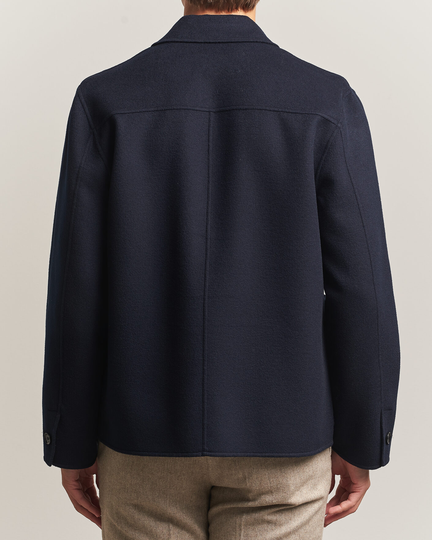 Men | Coats & Jackets | Oscar Jacobson | Doublé Wool Shirt Jacket Navy