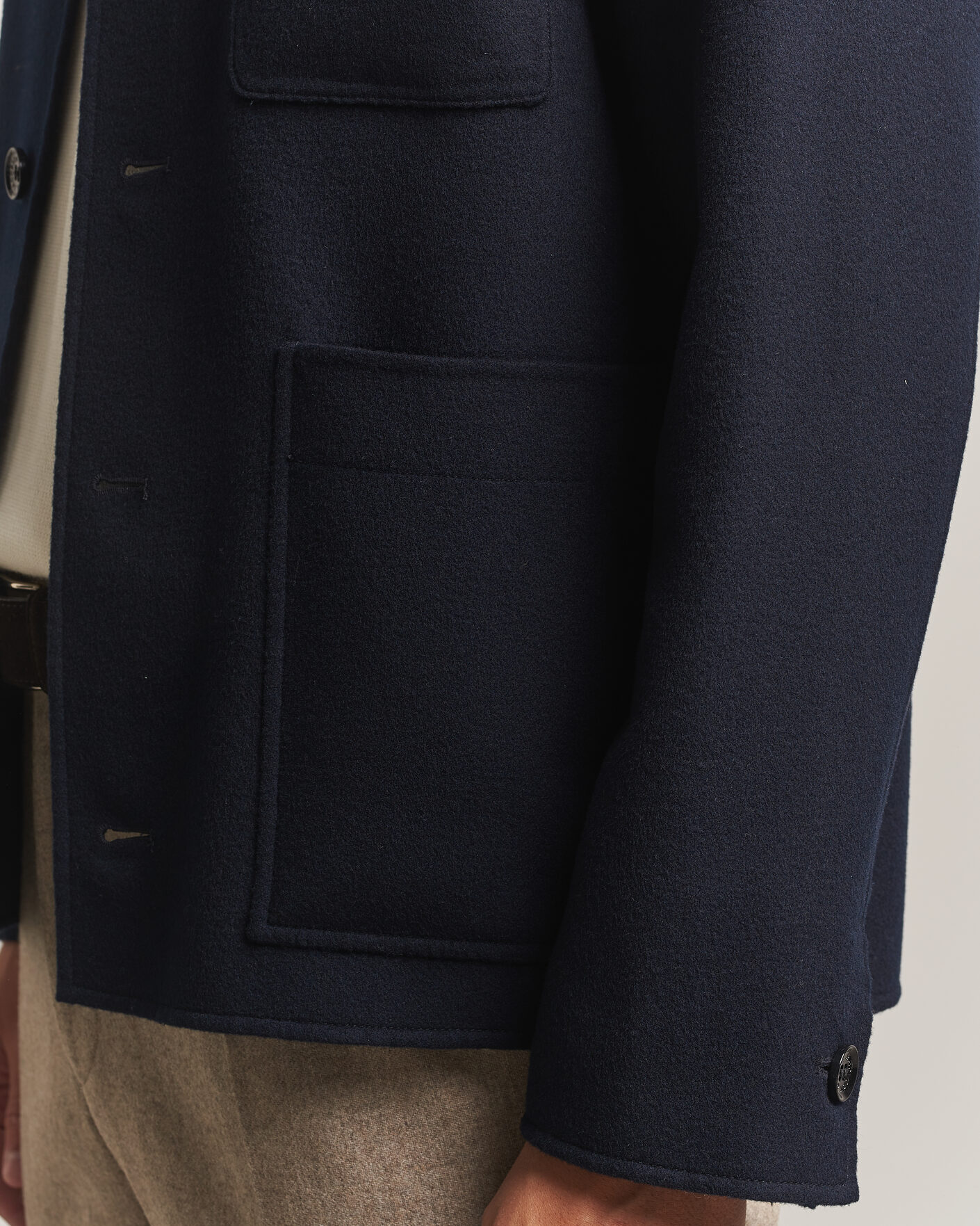 Men | Coats & Jackets | Oscar Jacobson | Doublé Wool Shirt Jacket Navy