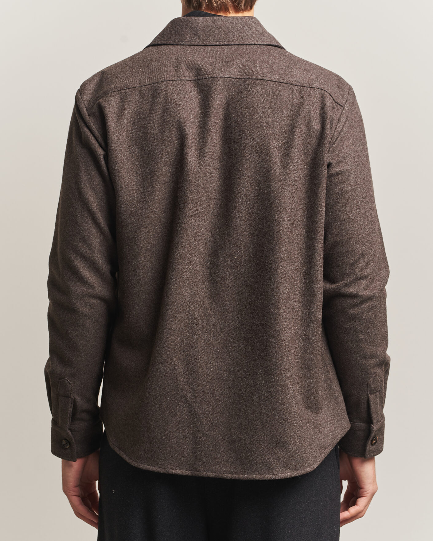 Men | Shirts | Oscar Jacobson | Magnus Wool Shirt Jacket Brown
