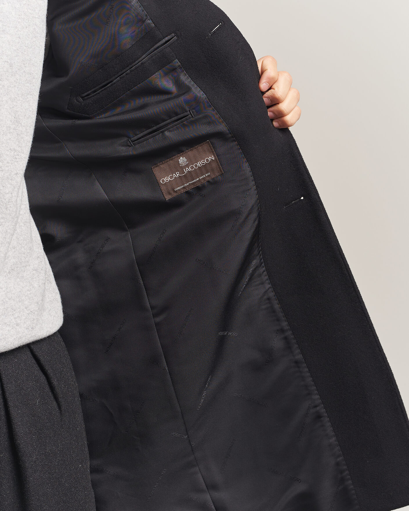 Men | Coats & Jackets | Oscar Jacobson | Sergio Wool Coat Black