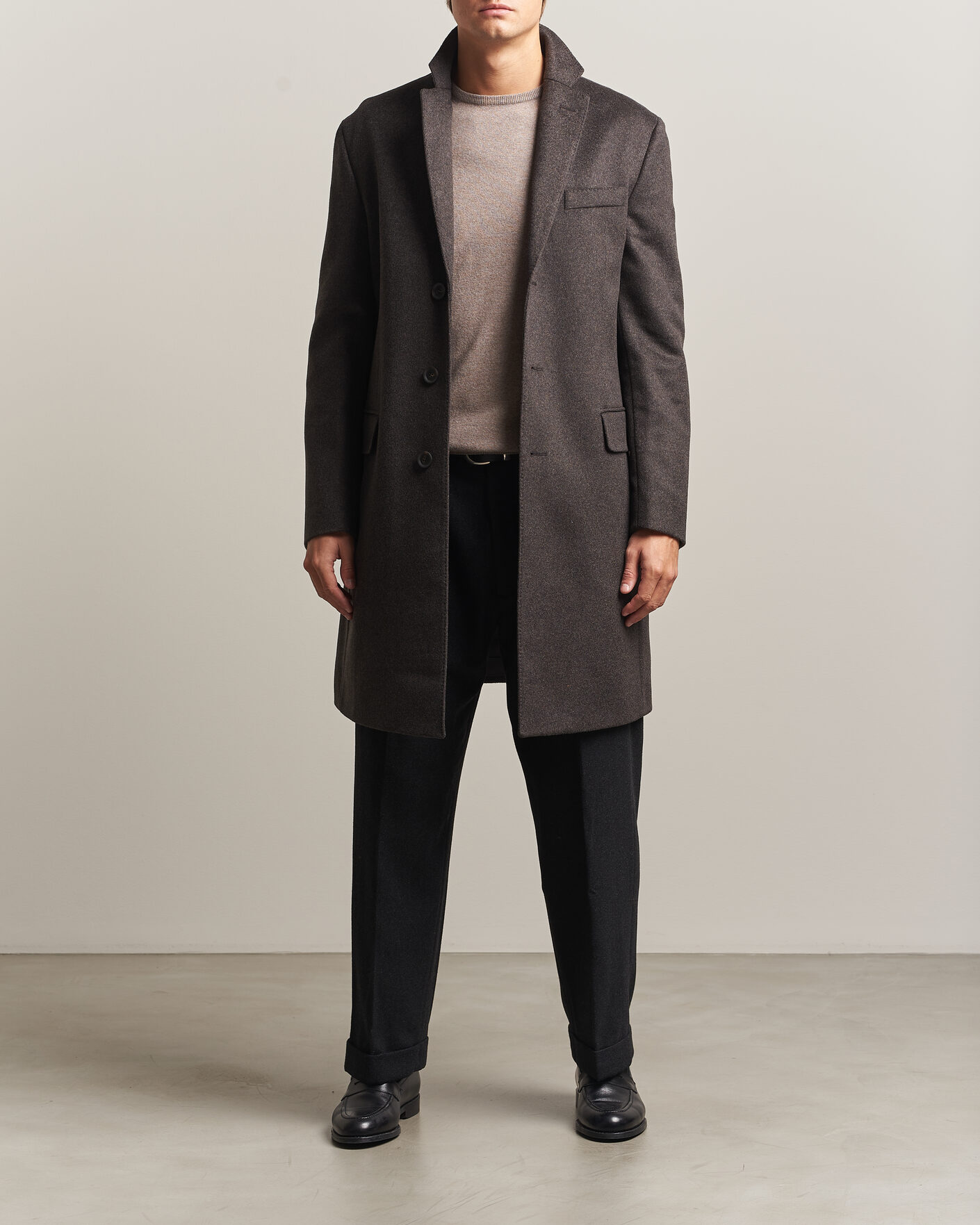 Men | Coats & Jackets | Oscar Jacobson | Sergio Wool Coat Brown