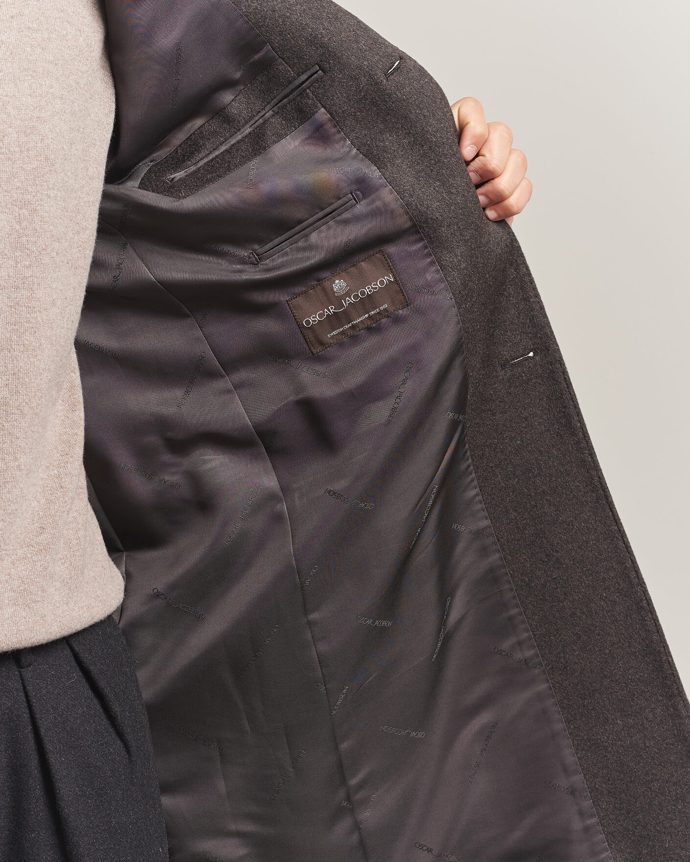 Men | Coats & Jackets | Oscar Jacobson | Sergio Wool Coat Brown