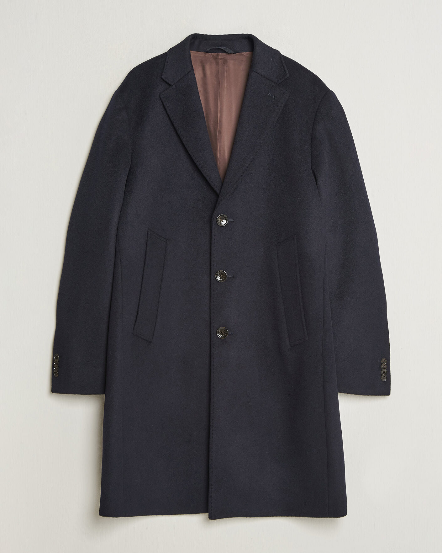 Men | Coats & Jackets | Oscar Jacobson | Single Breasted Wool Coat Navy
