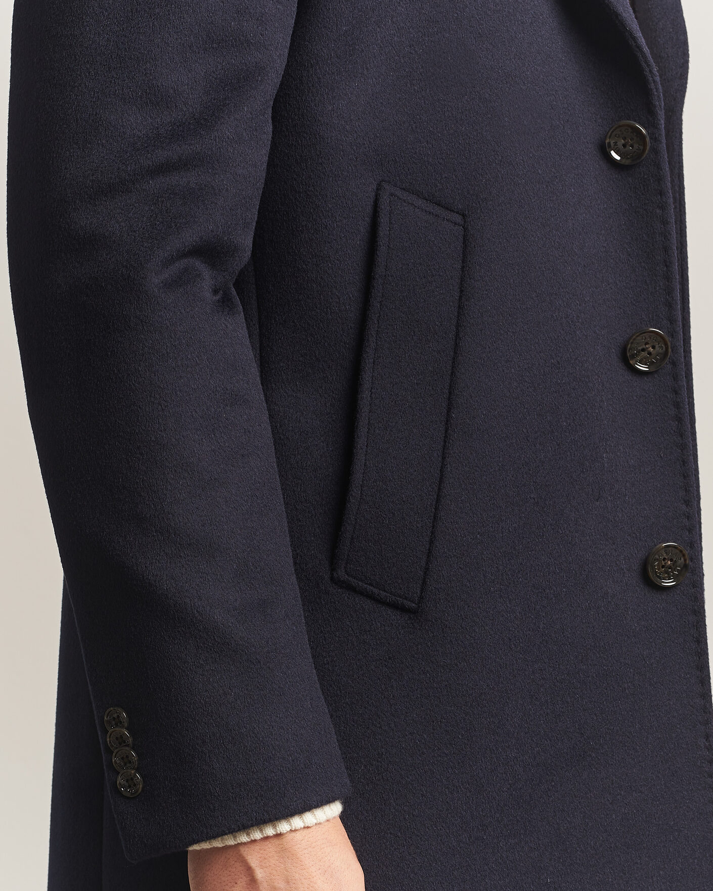 Men | Coats & Jackets | Oscar Jacobson | Single Breasted Wool Coat Navy