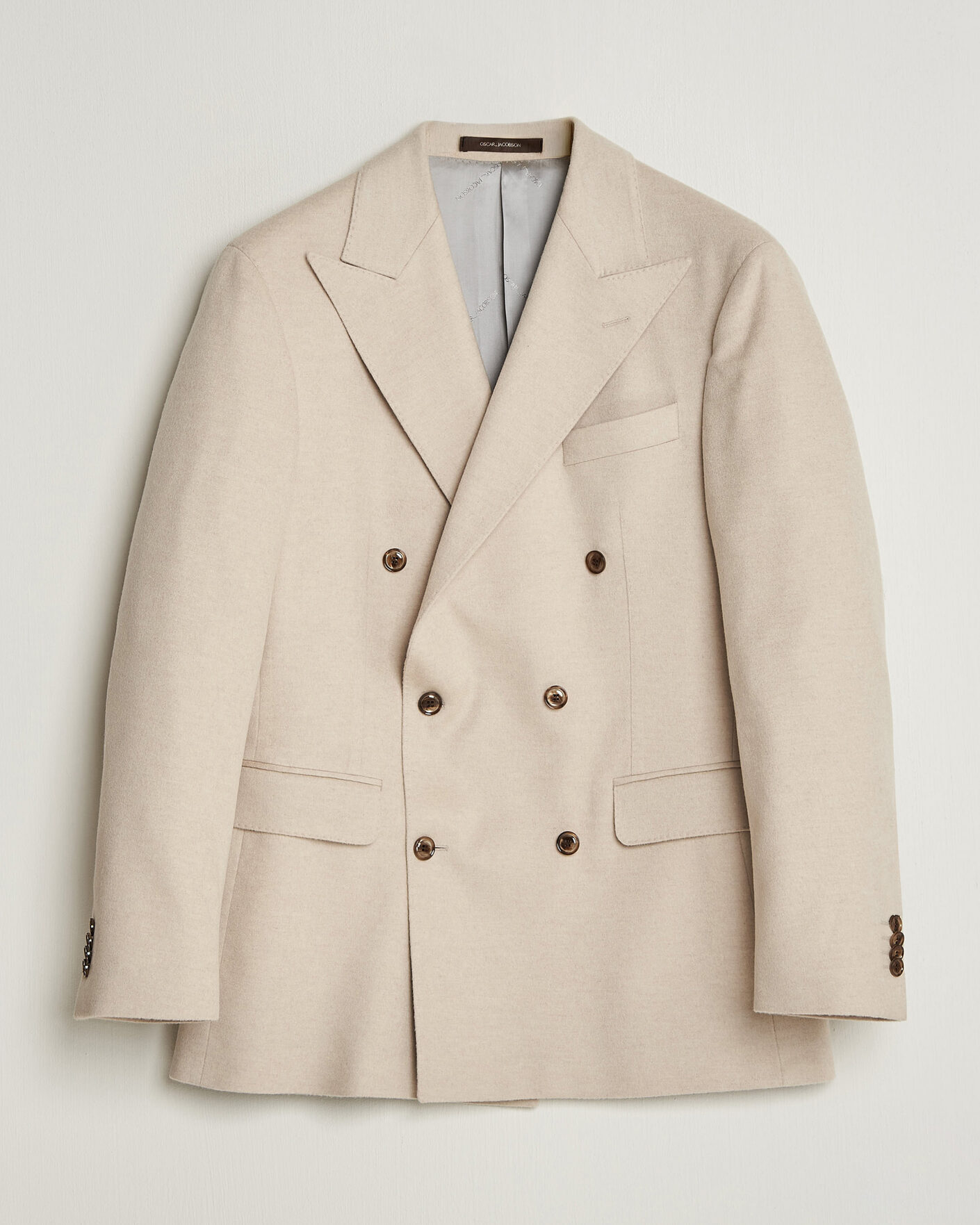 Men | Blazers | Oscar Jacobson | Richard Wool/Cashmere DB Blazer Creme